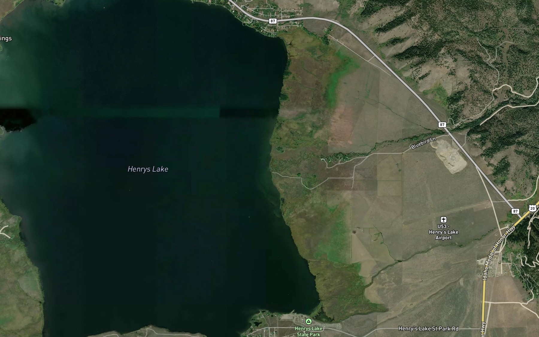 Satellite map of the Targhee Creek