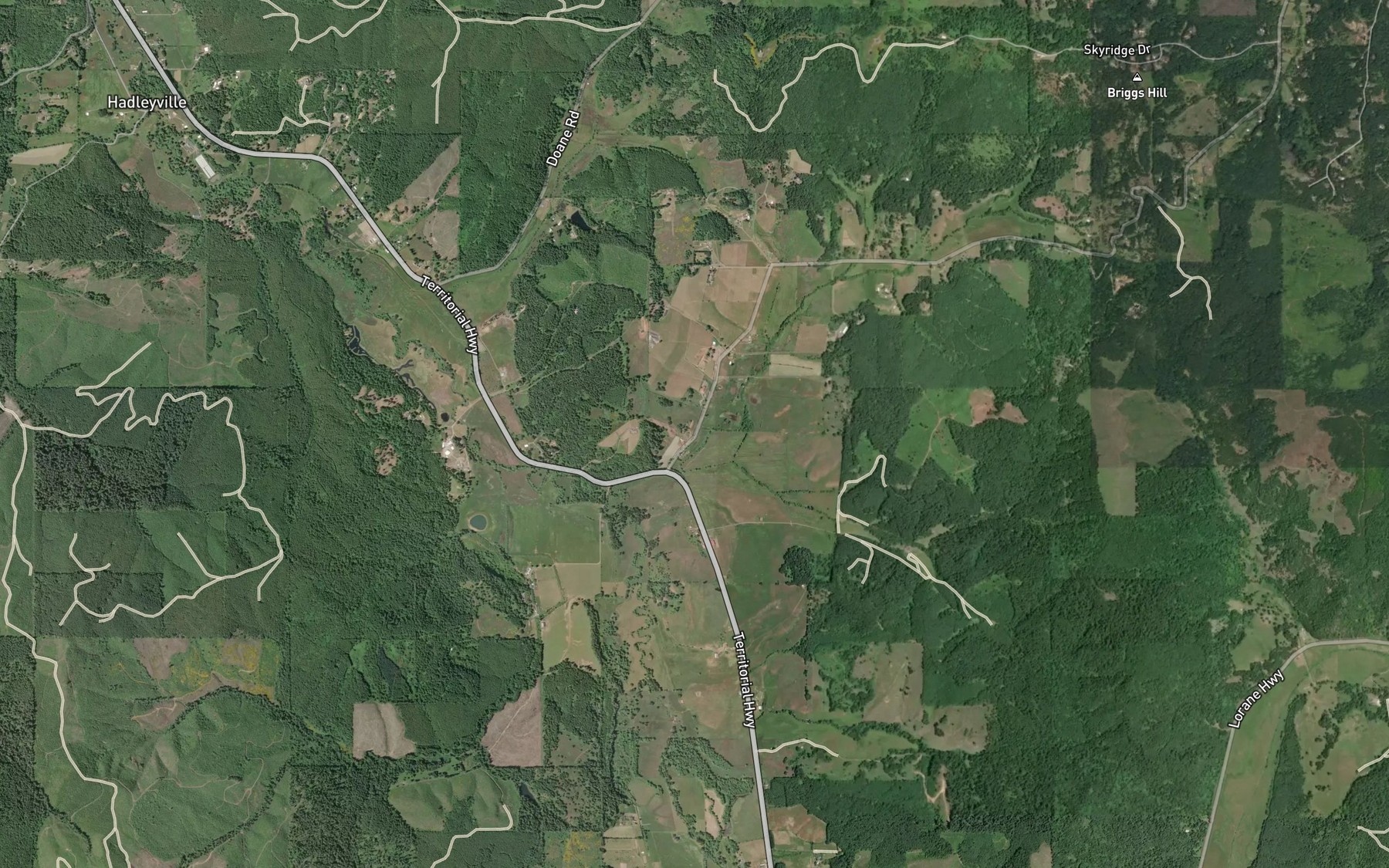 Satellite map of the Nighswander Creek