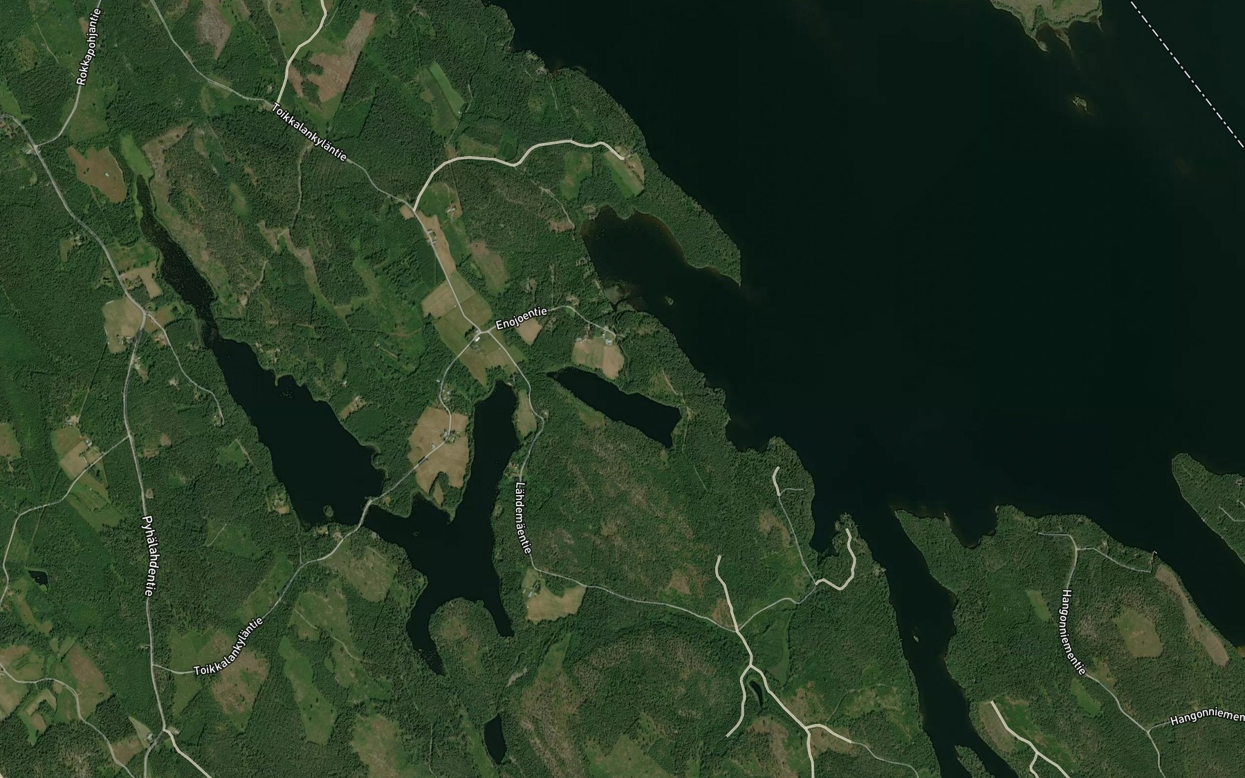 Satellite map of the Enojoki
