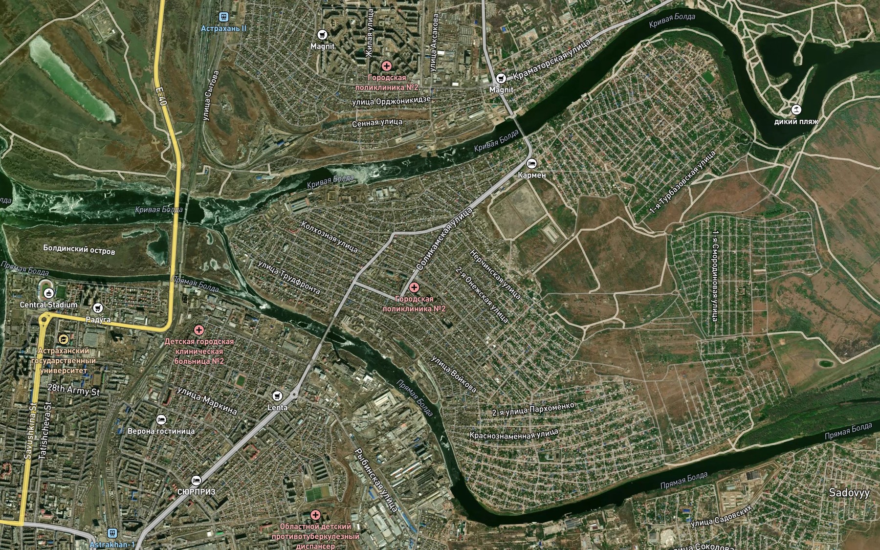 Satellite map of the Yerik Kazachiy