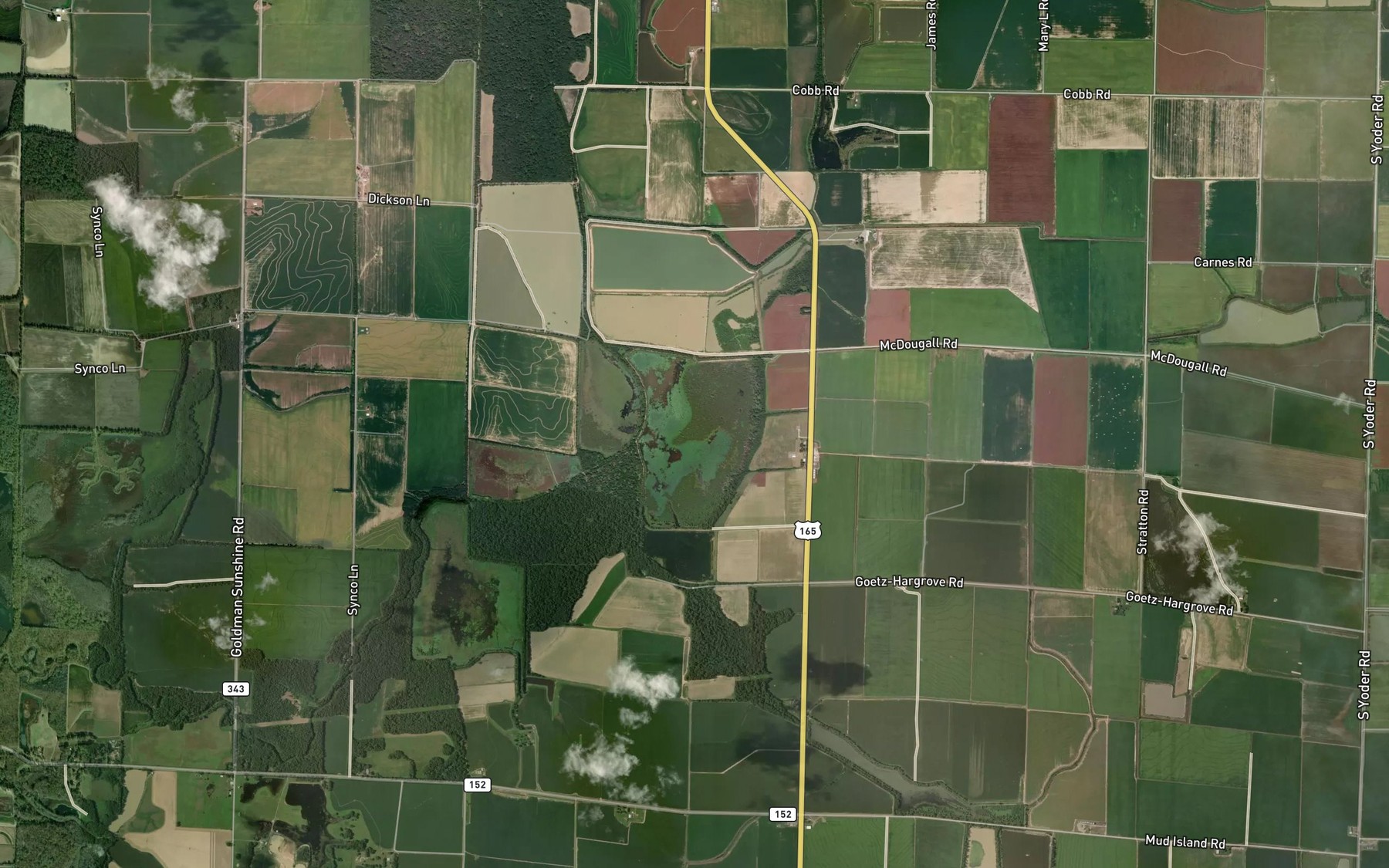 Satellite map of the Cox Reservoir