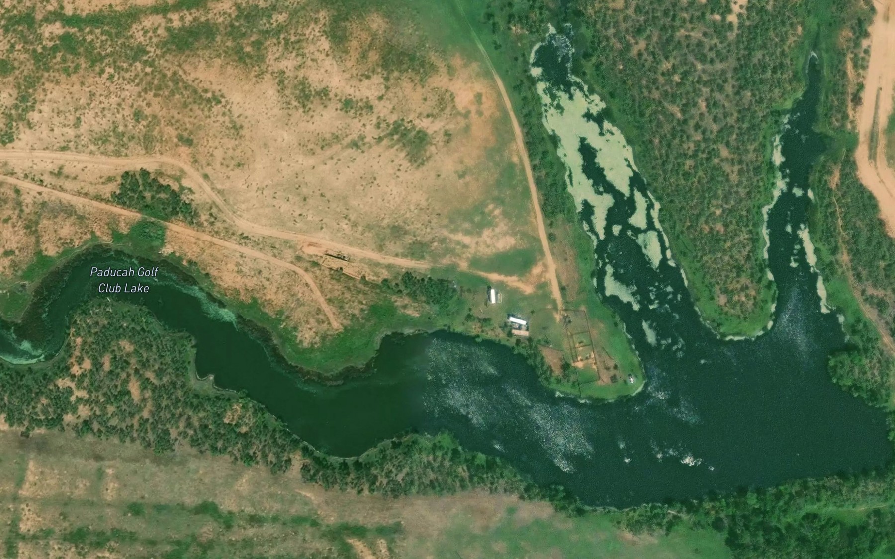 Satellite map of the Paducah Golf Club Lake