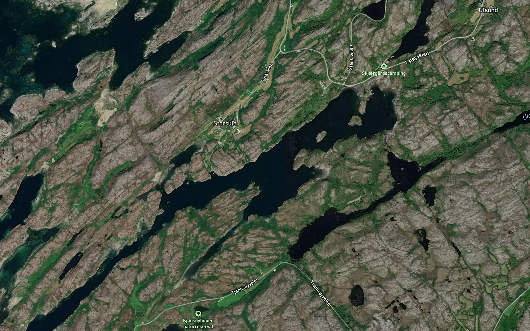 Satellite map of the Hunnestadvika