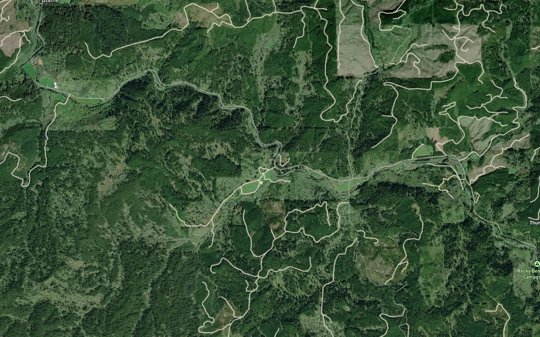 Satellite map of the Norris Creek