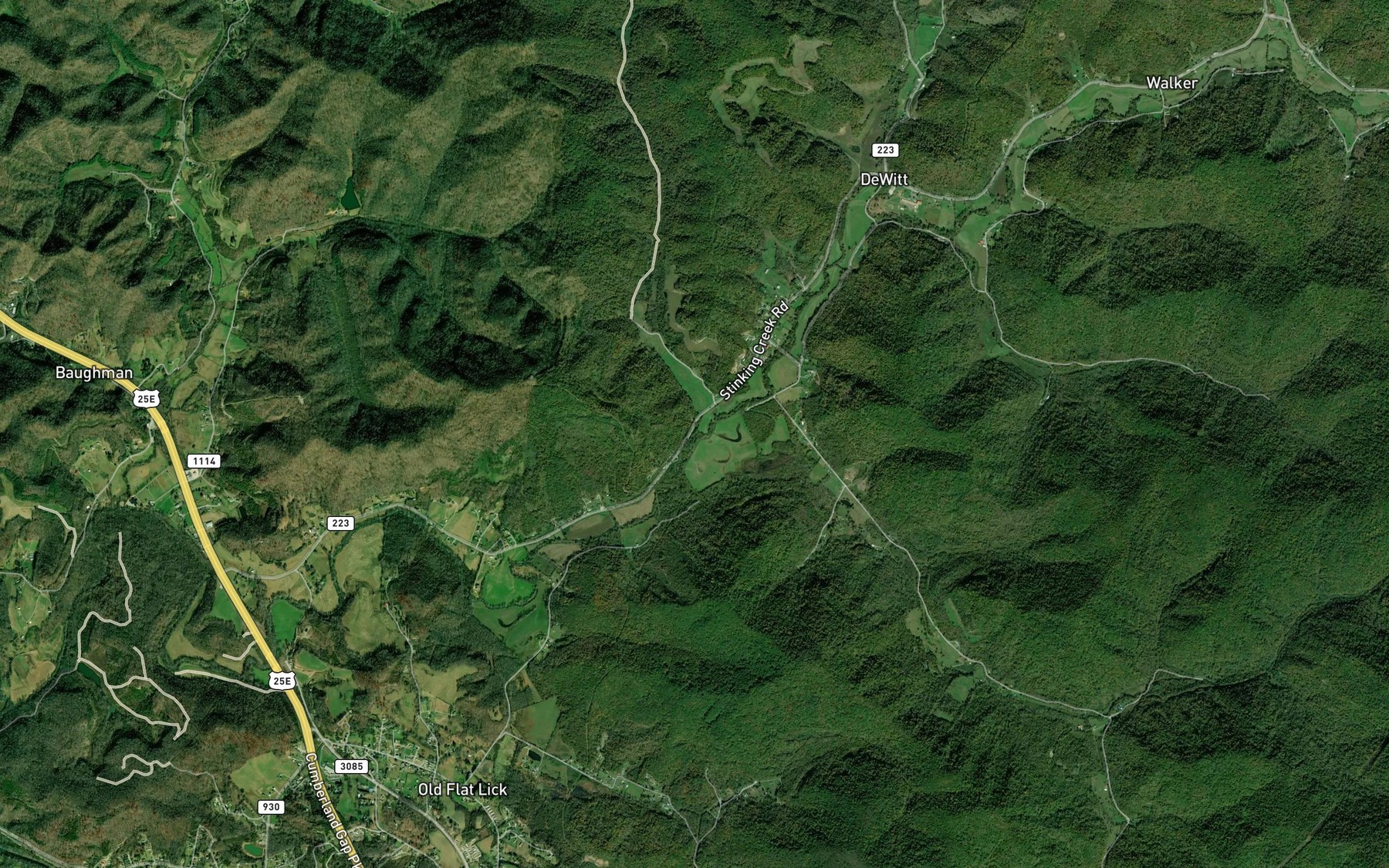 Satellite map of the Mud Lick