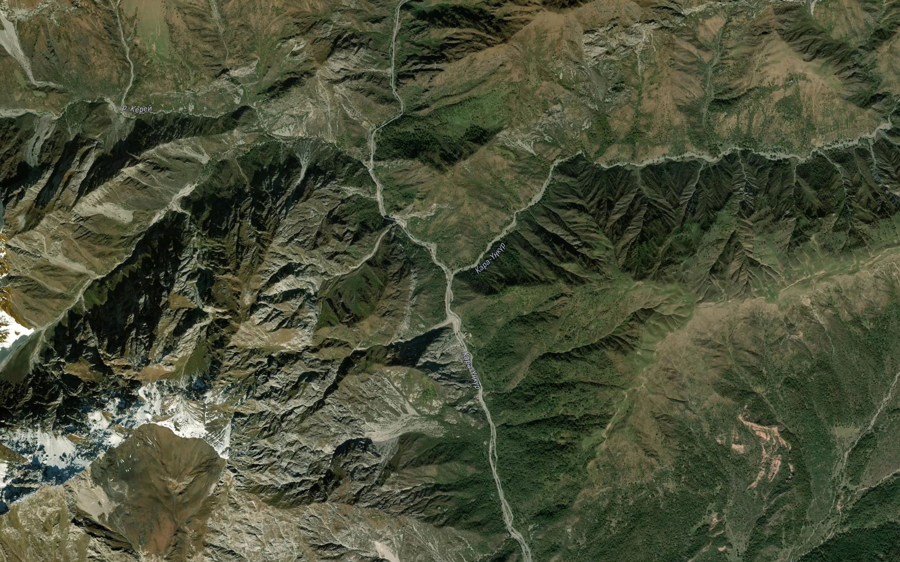 Satellite map of the Kyumyush-Suu