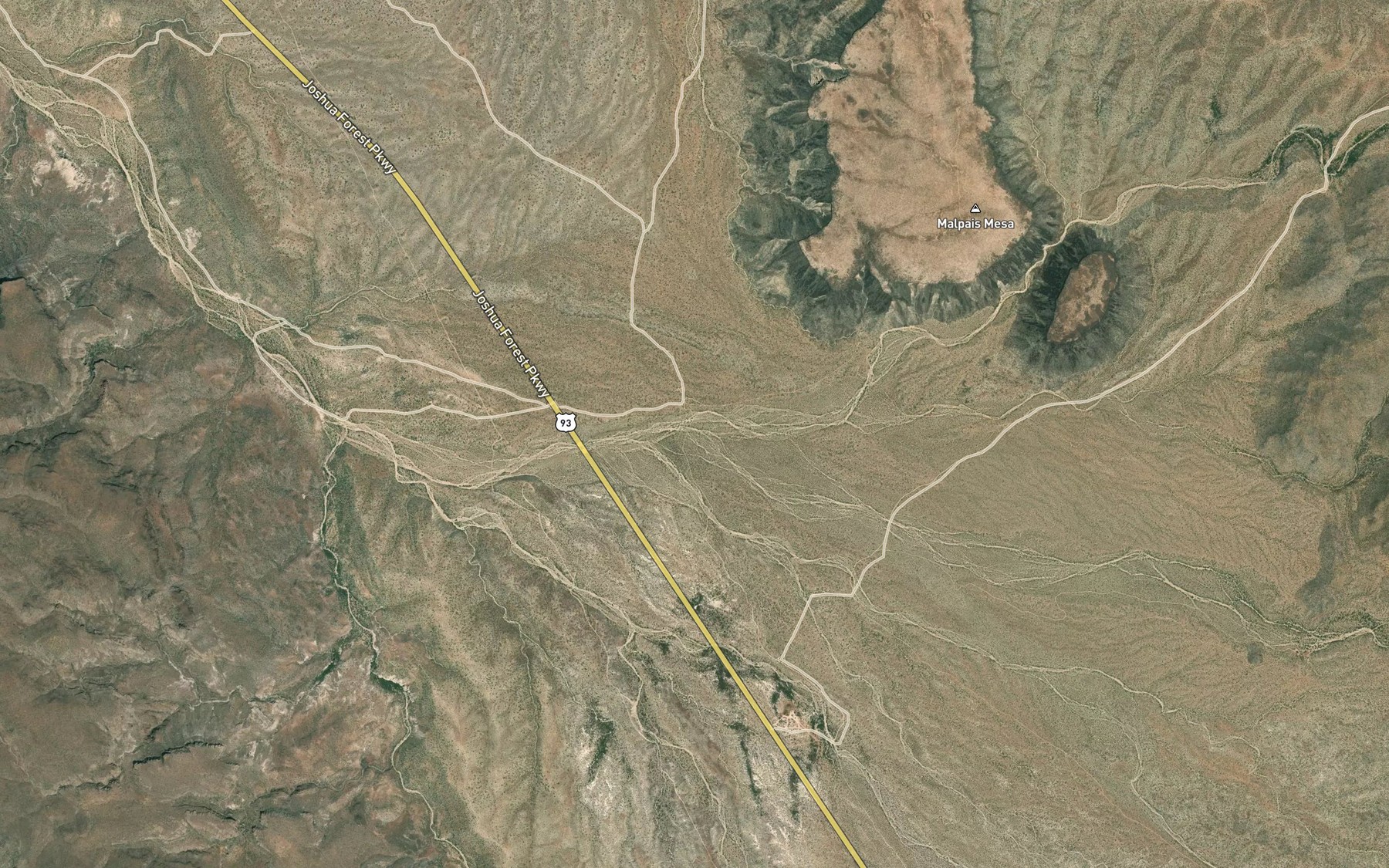 Satellite map of the Black Mesa Wash