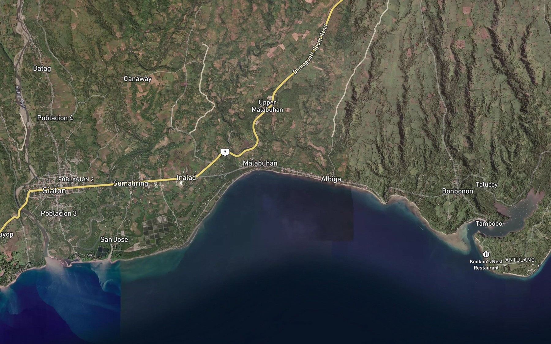Satellite map of the Saksak Creek
