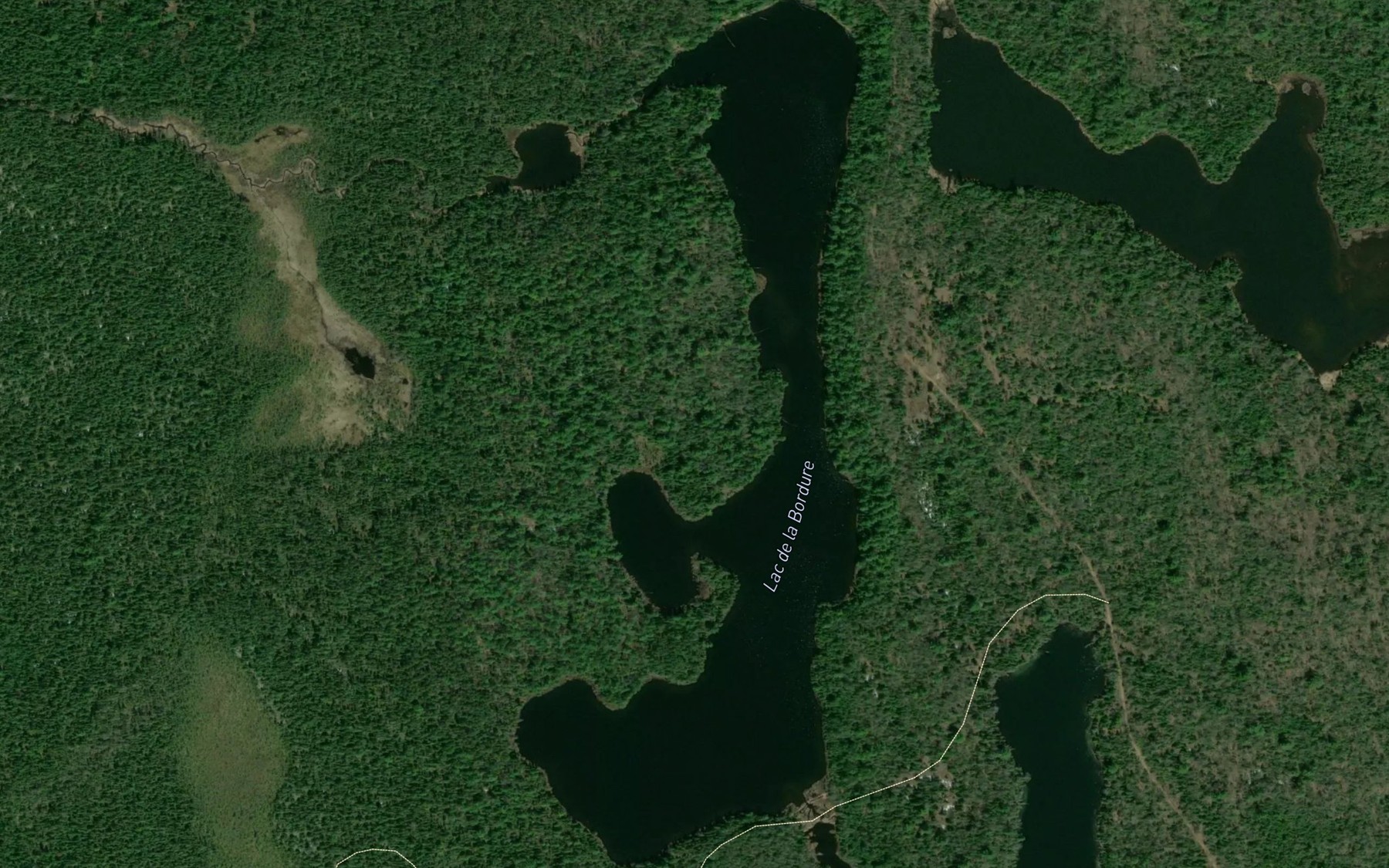 Satellite map of the Lac de la Bordure