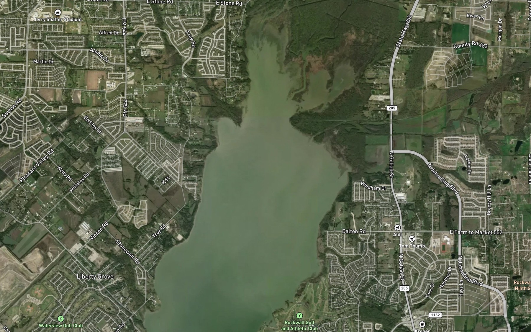 Satellite map of the Rush Creek
