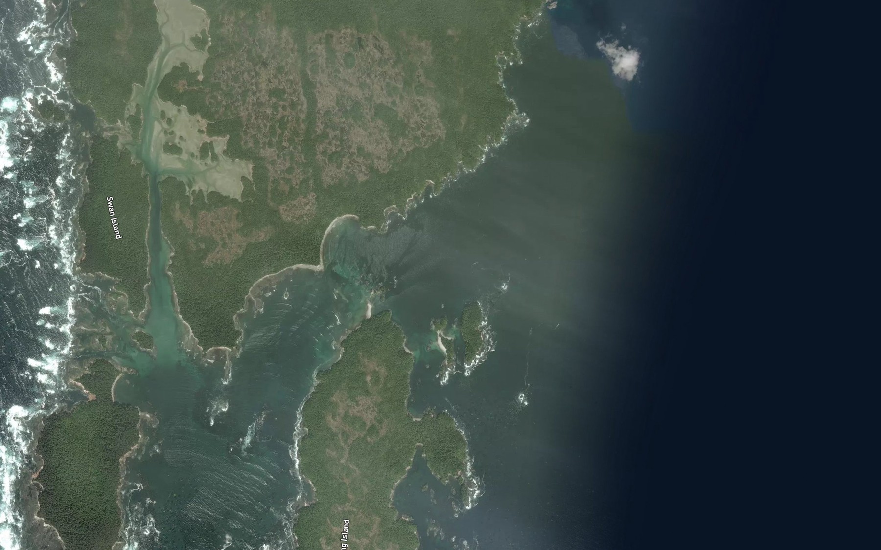 Satellite map of the Goose Island Anchorage