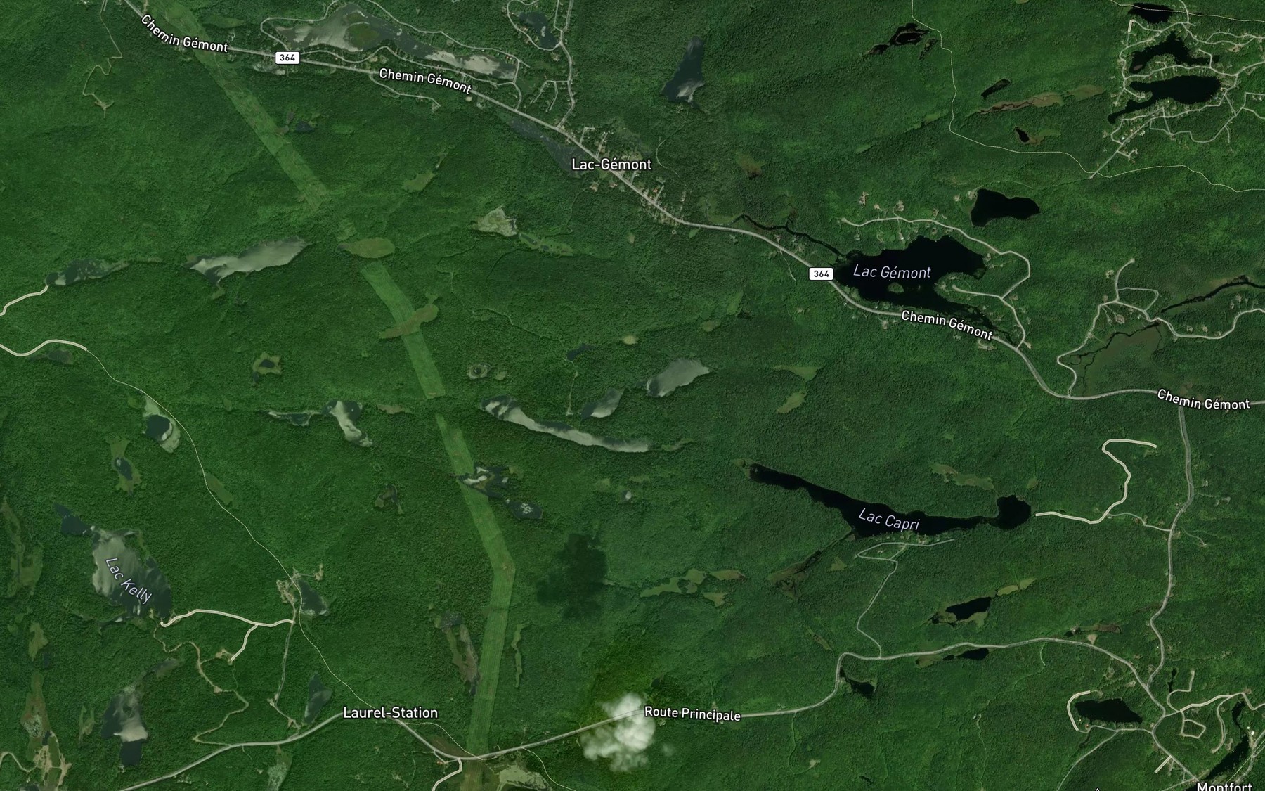Satellite map of the Lacs Aubry