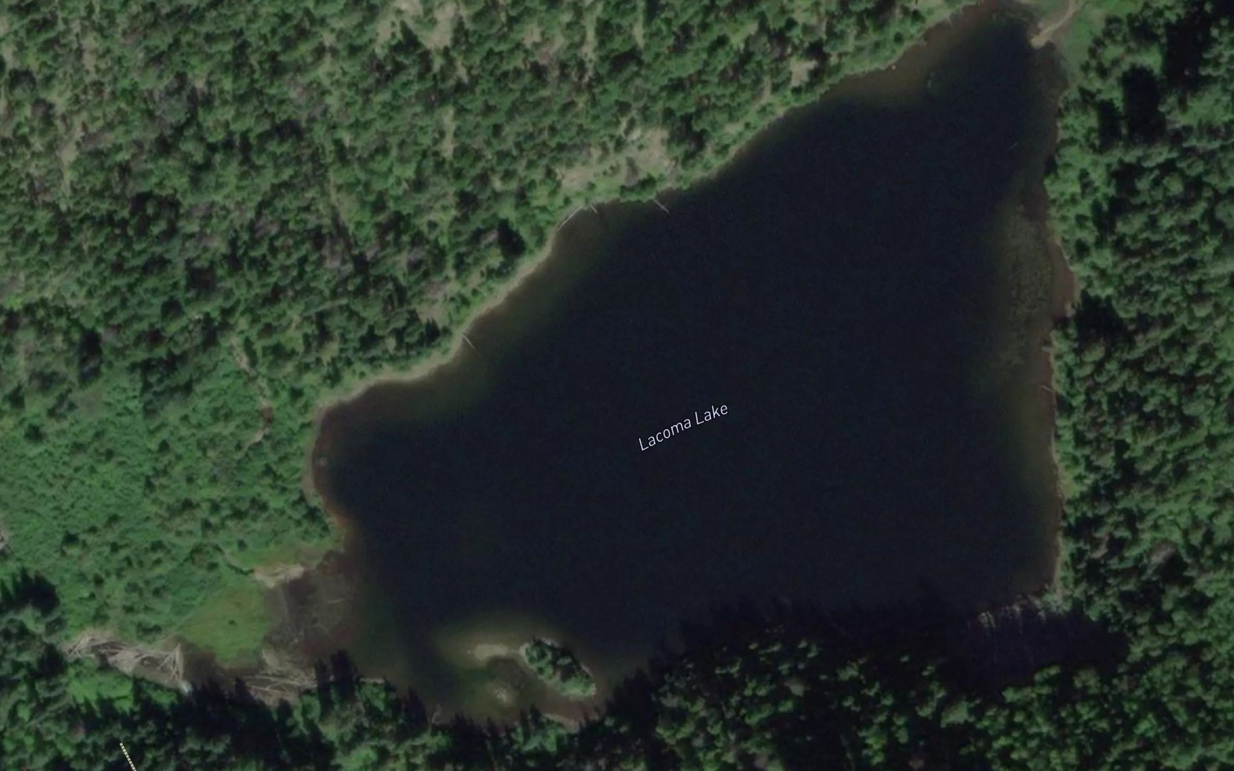 Satellite map of the Lacoma Lake