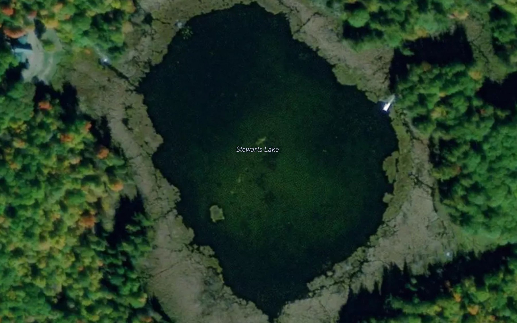 Satellite map of the Stewarts Lake