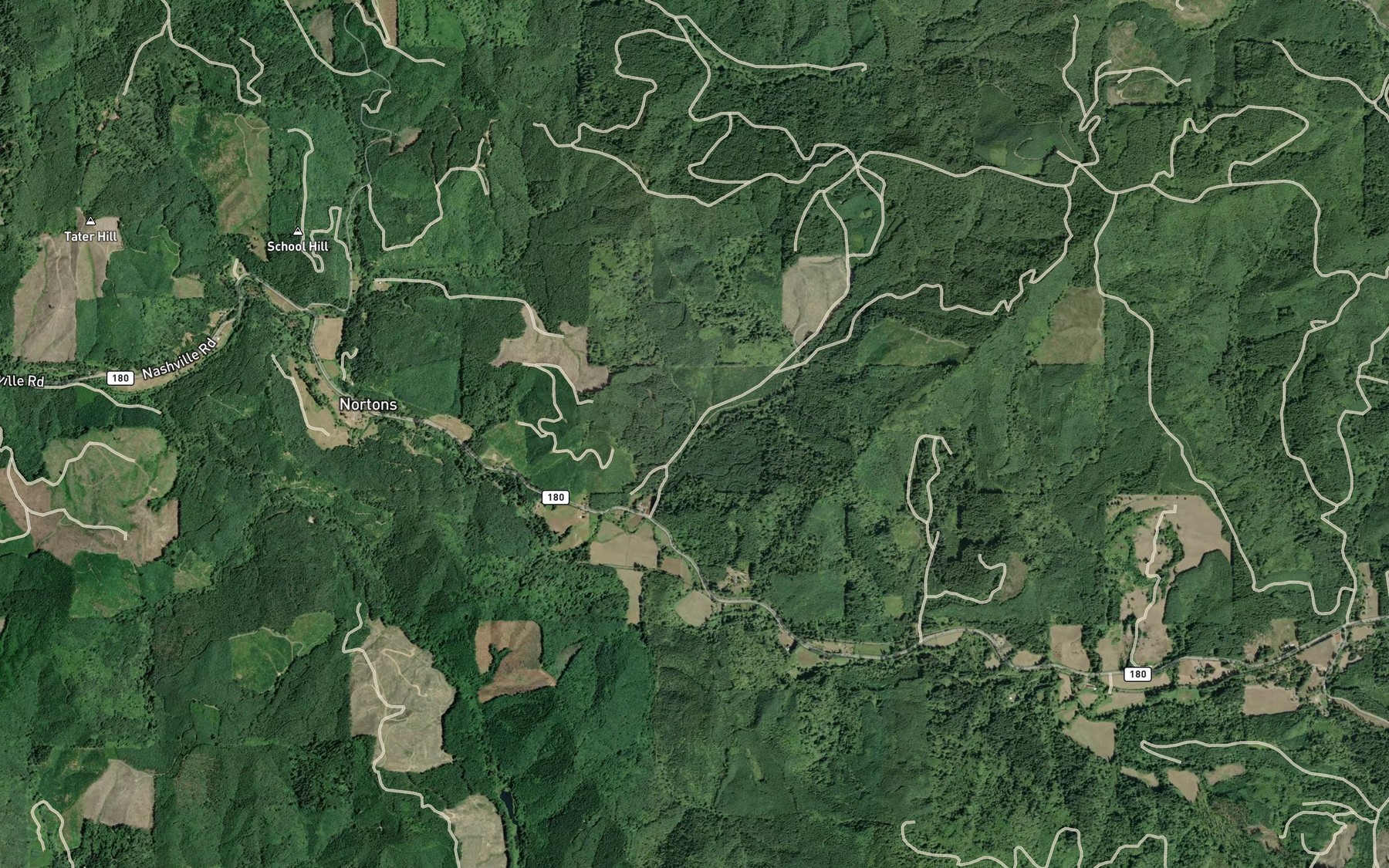 Satellite map of the Bones Creek