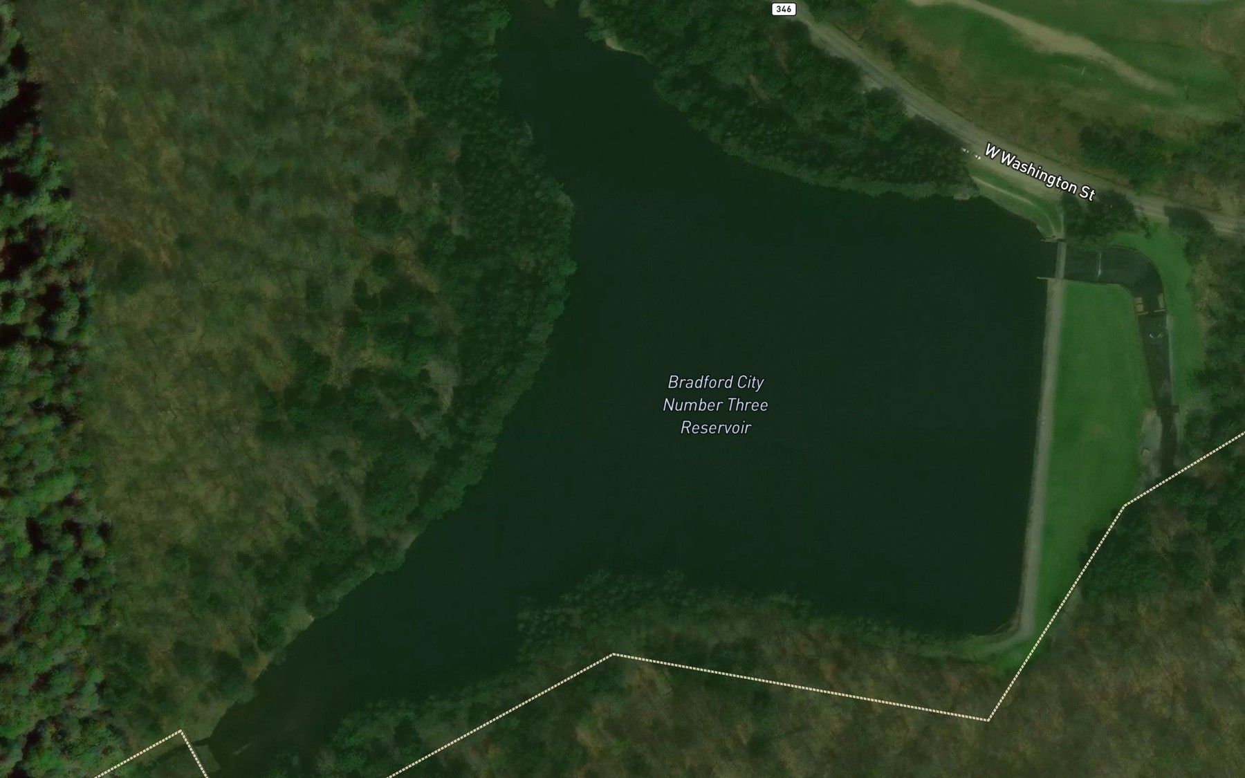 Satellite map of the Bradford City Number Three Reservoir