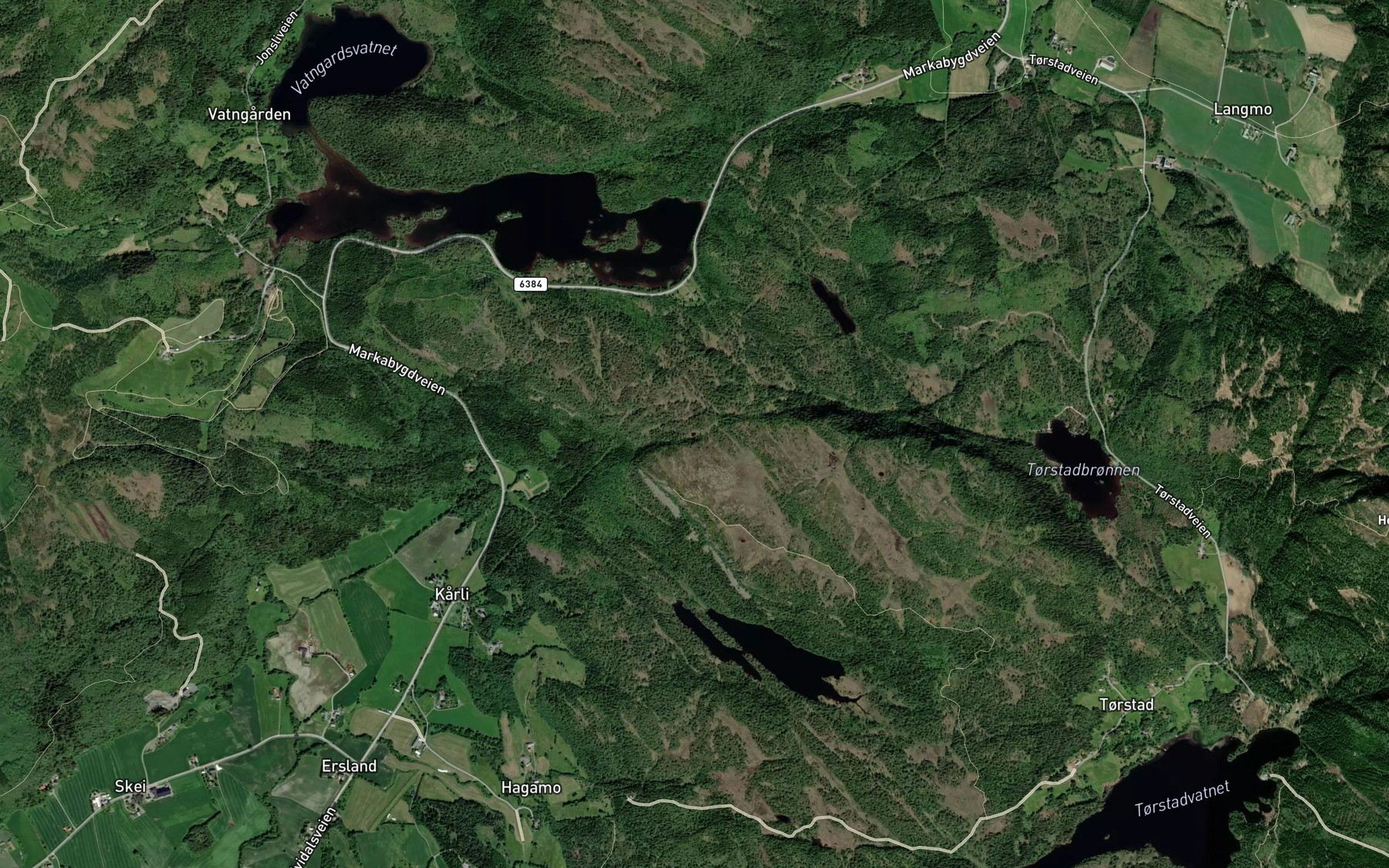 Satellite map of the Oppskardtjonna