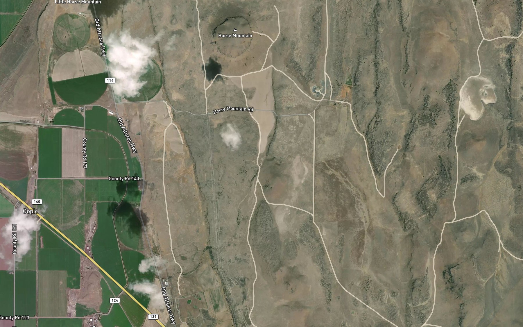 Satellite map of the Mason Reservoir