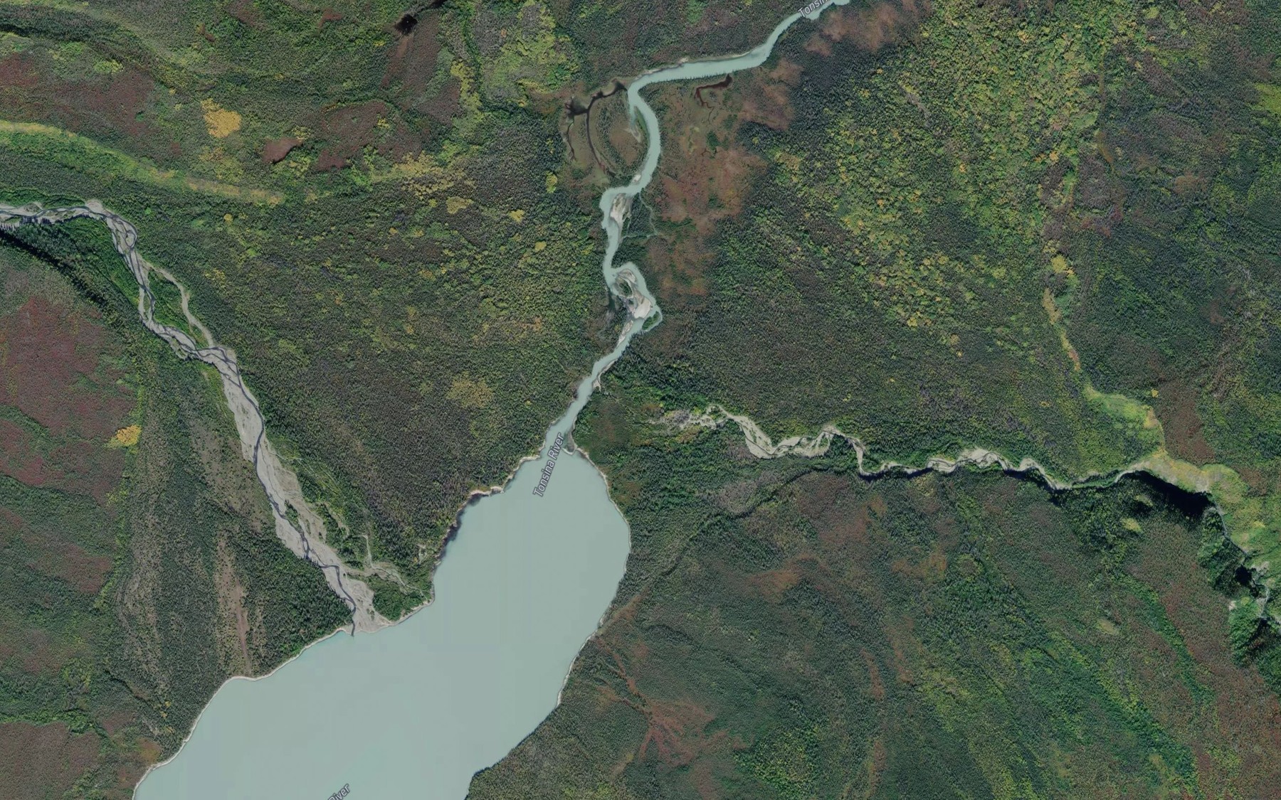 Satellite map of the Quartz Creek