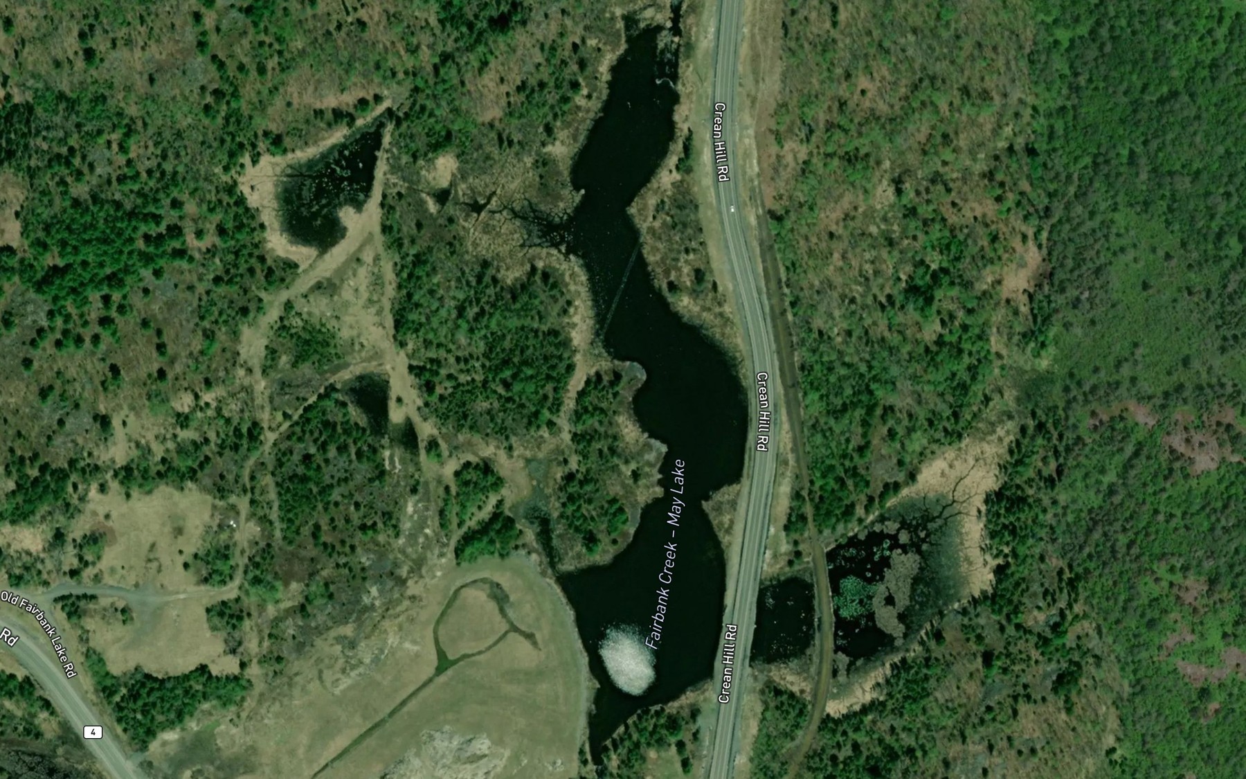 Satellite map of the May Lake
