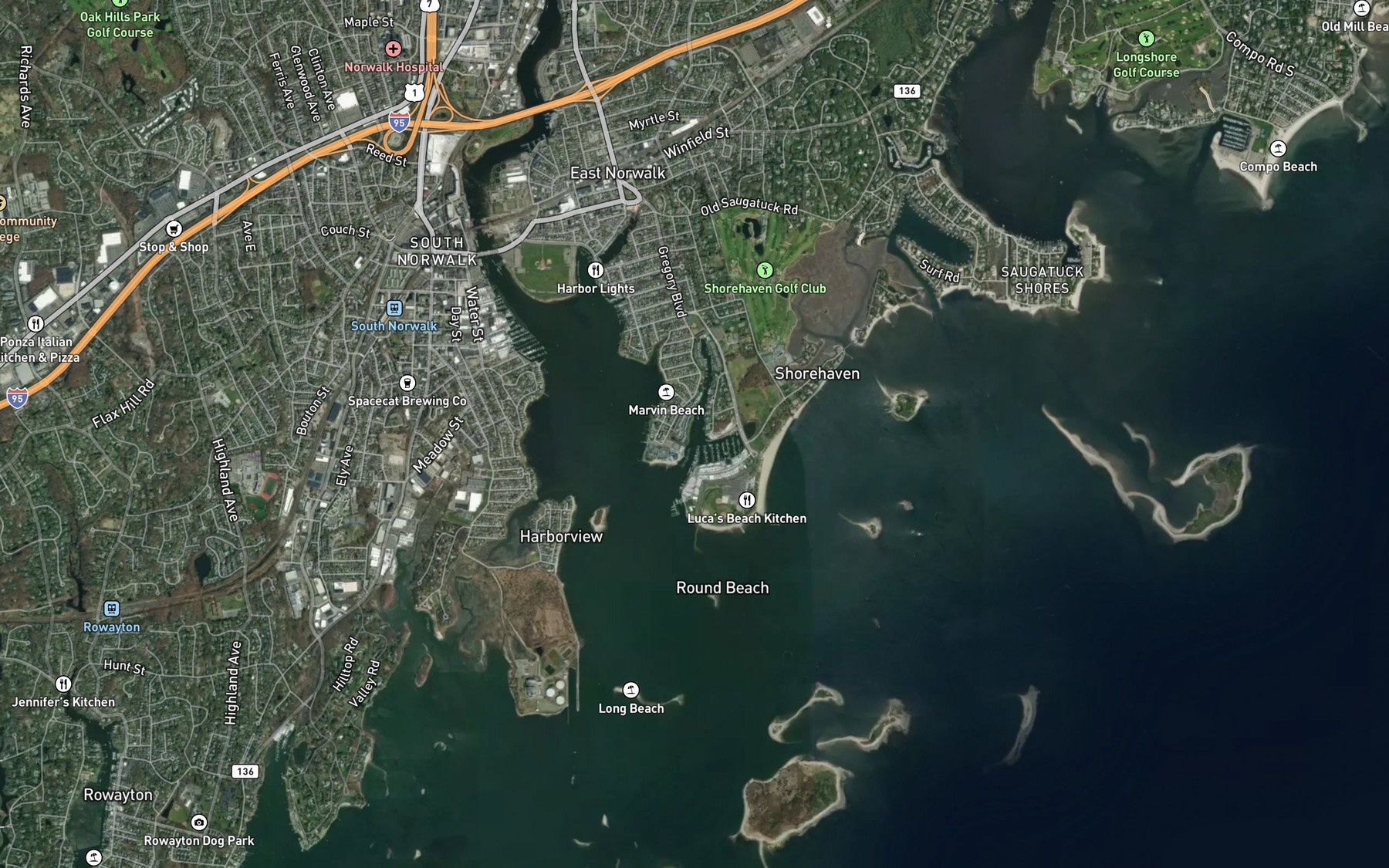 Satellite map of the Charles Creek