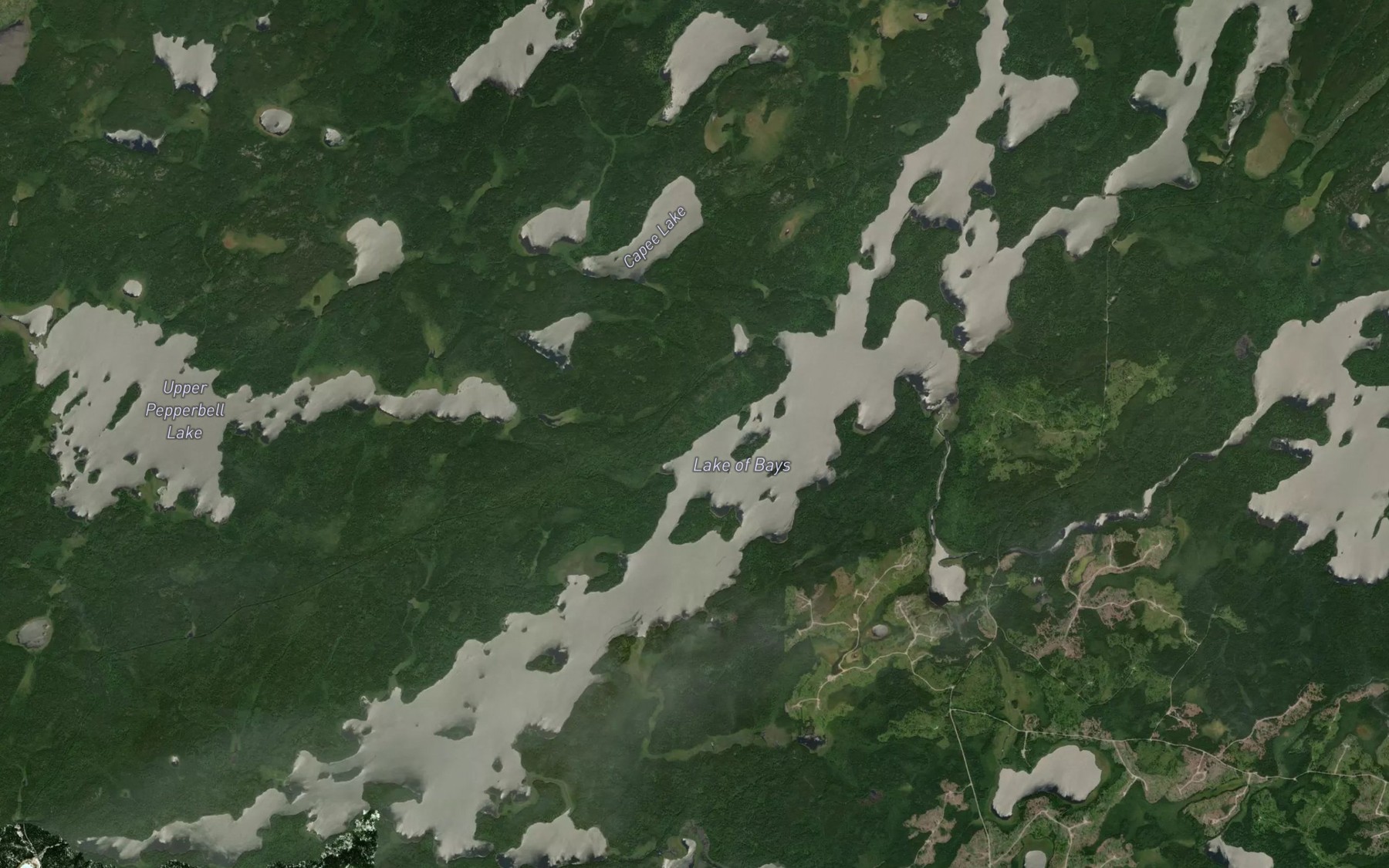 Satellite map of the Lake of Bays