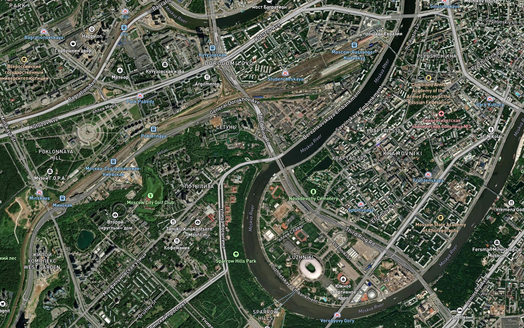 Satellite map of the Setun'