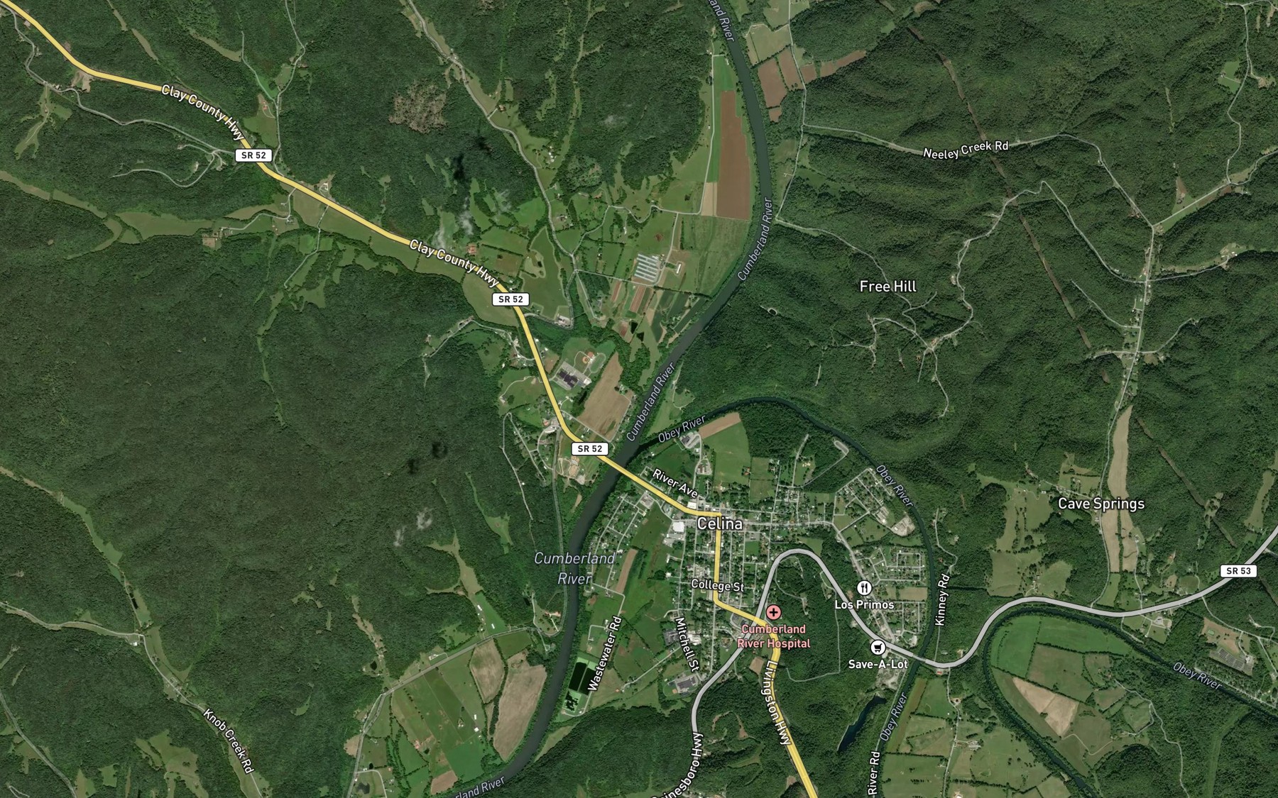 Satellite map of the Proctor Creek
