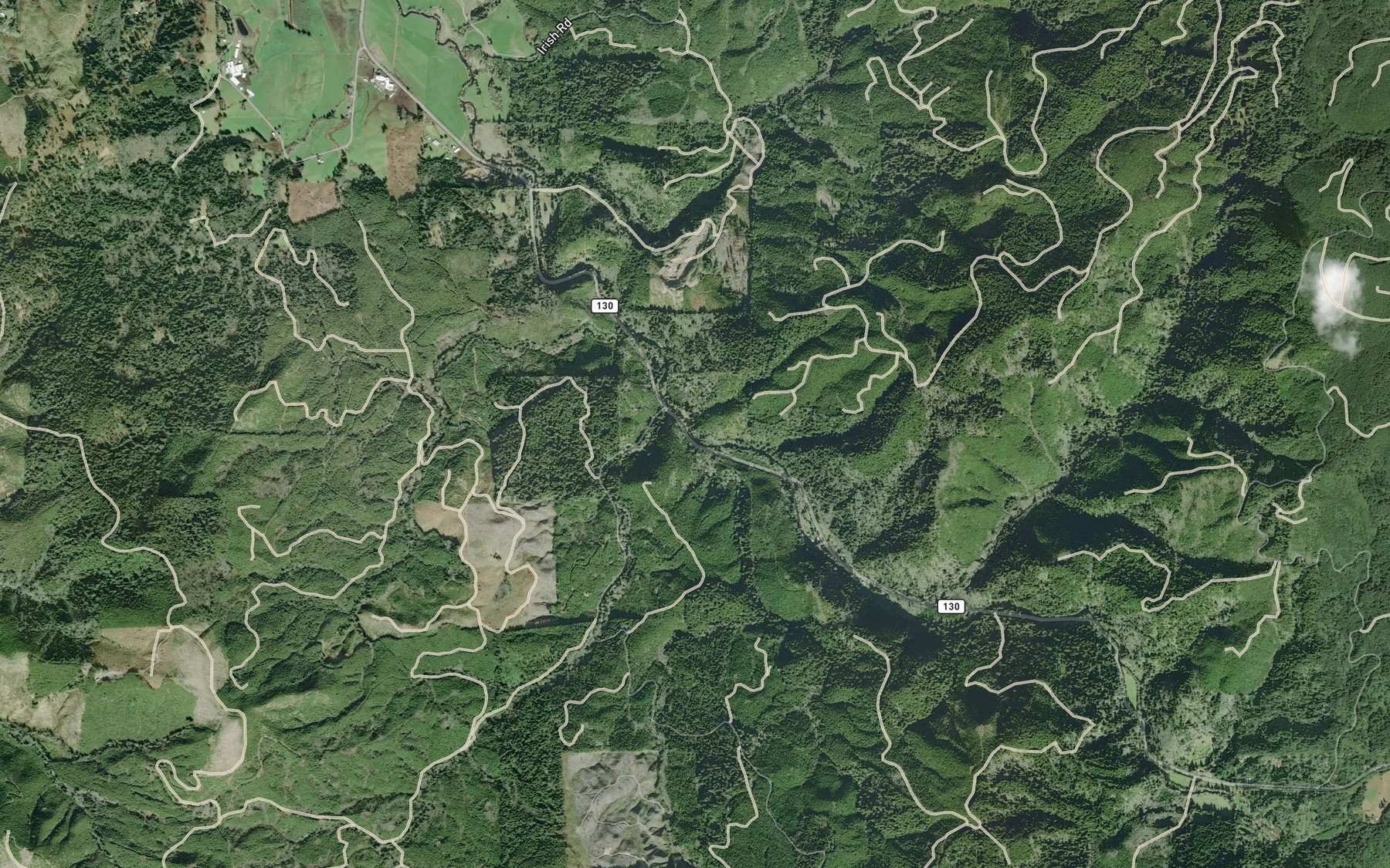 Satellite map of the Austin Creek