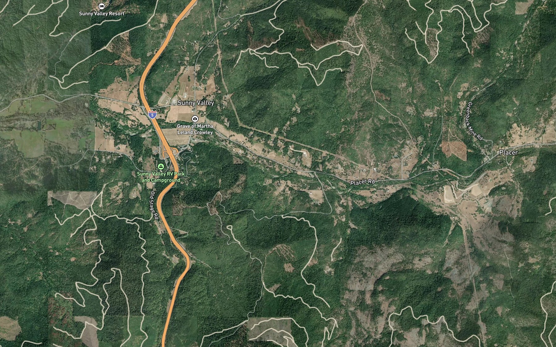 Satellite map of the Still Creek