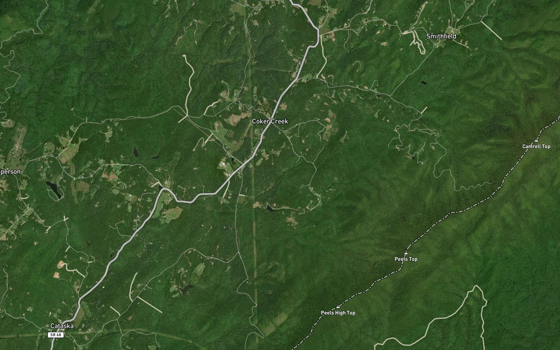 Satellite map of the Long Branch