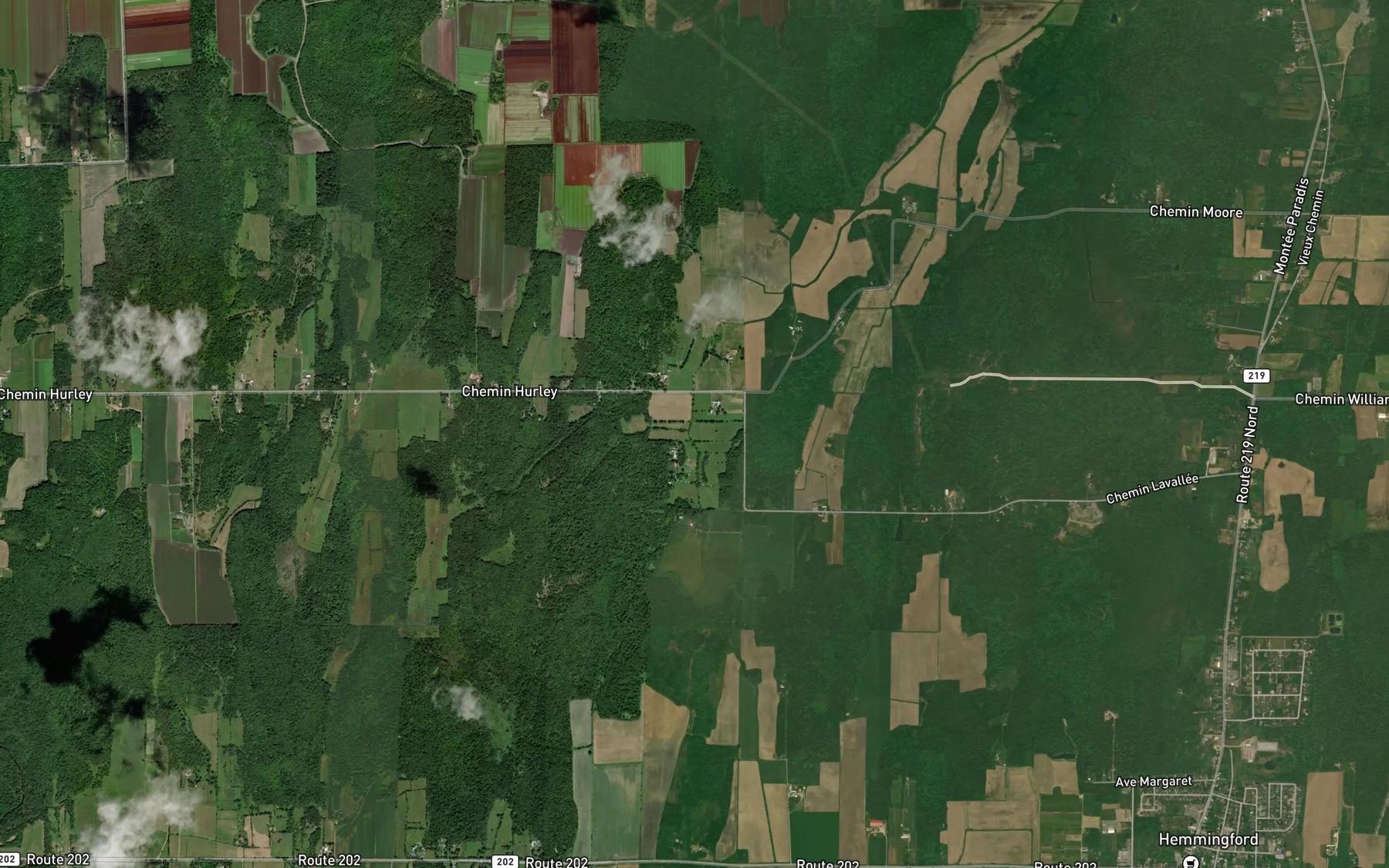 Satellite map of the Ruisseau Hebert