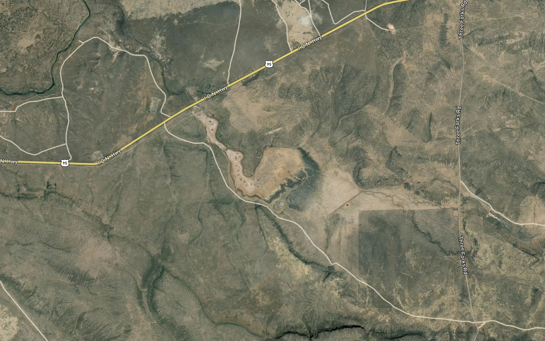 Satellite map of the Rock Creek Reservoir