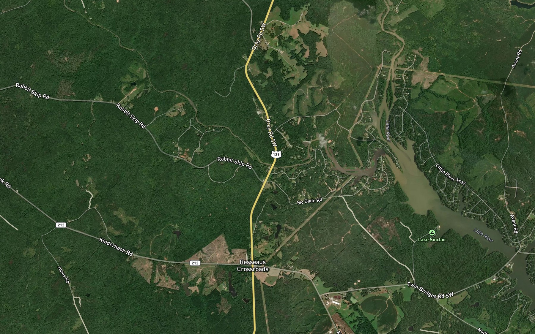 Satellite map of the Cold Branch