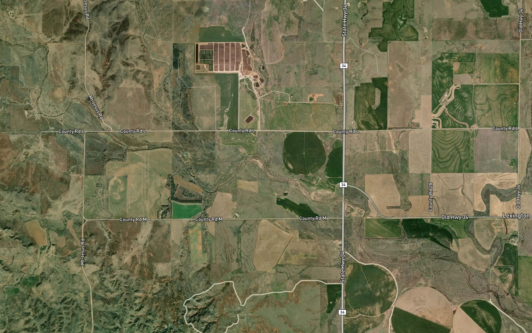 Satellite map of the Granger Creek