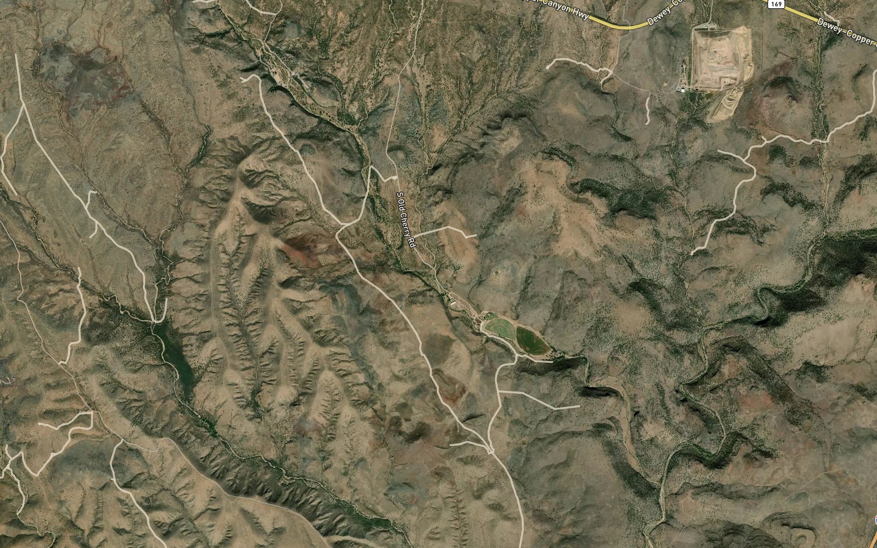 Satellite map of the Hackberry Wash