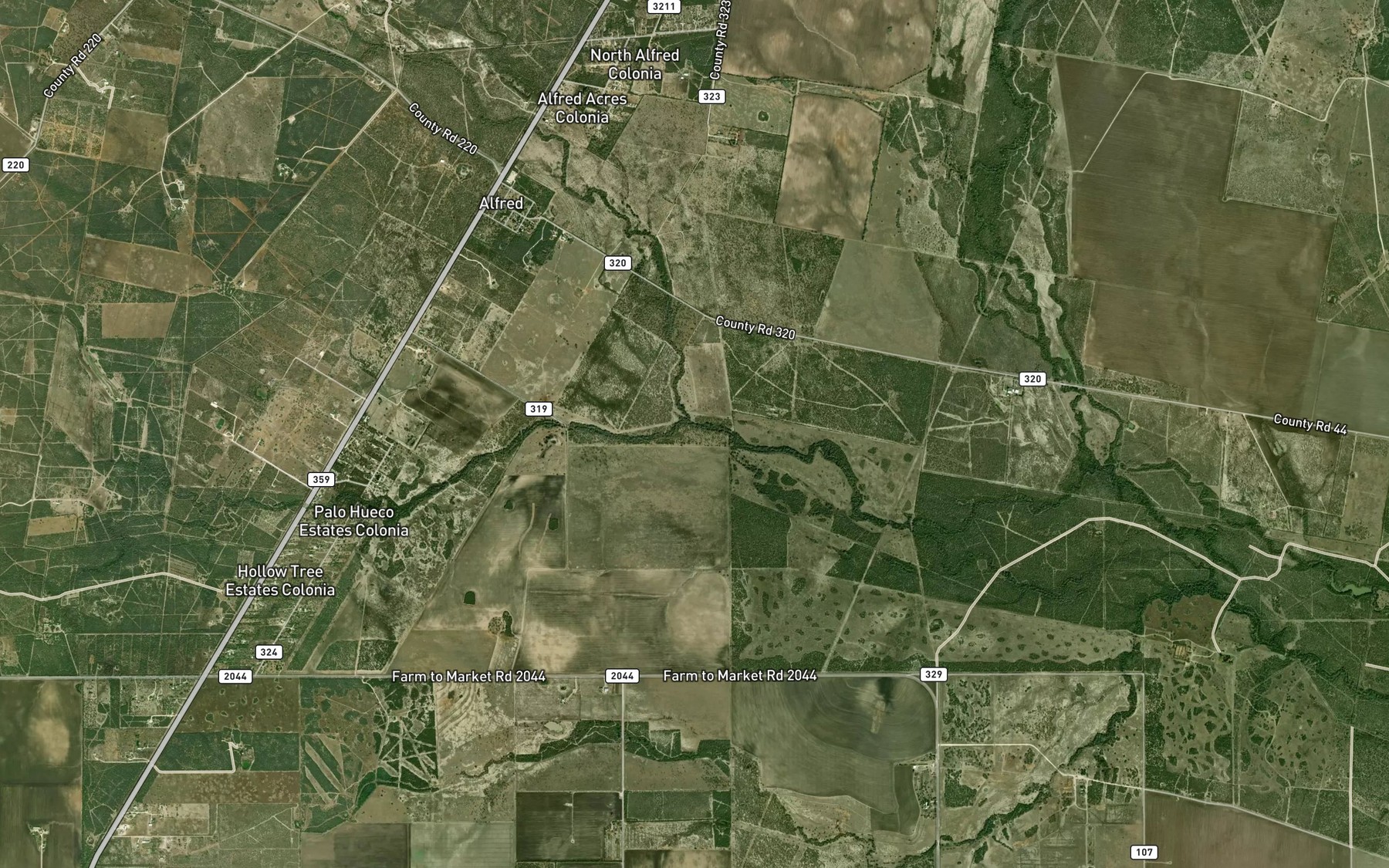 Satellite map of the Tecolate Creek