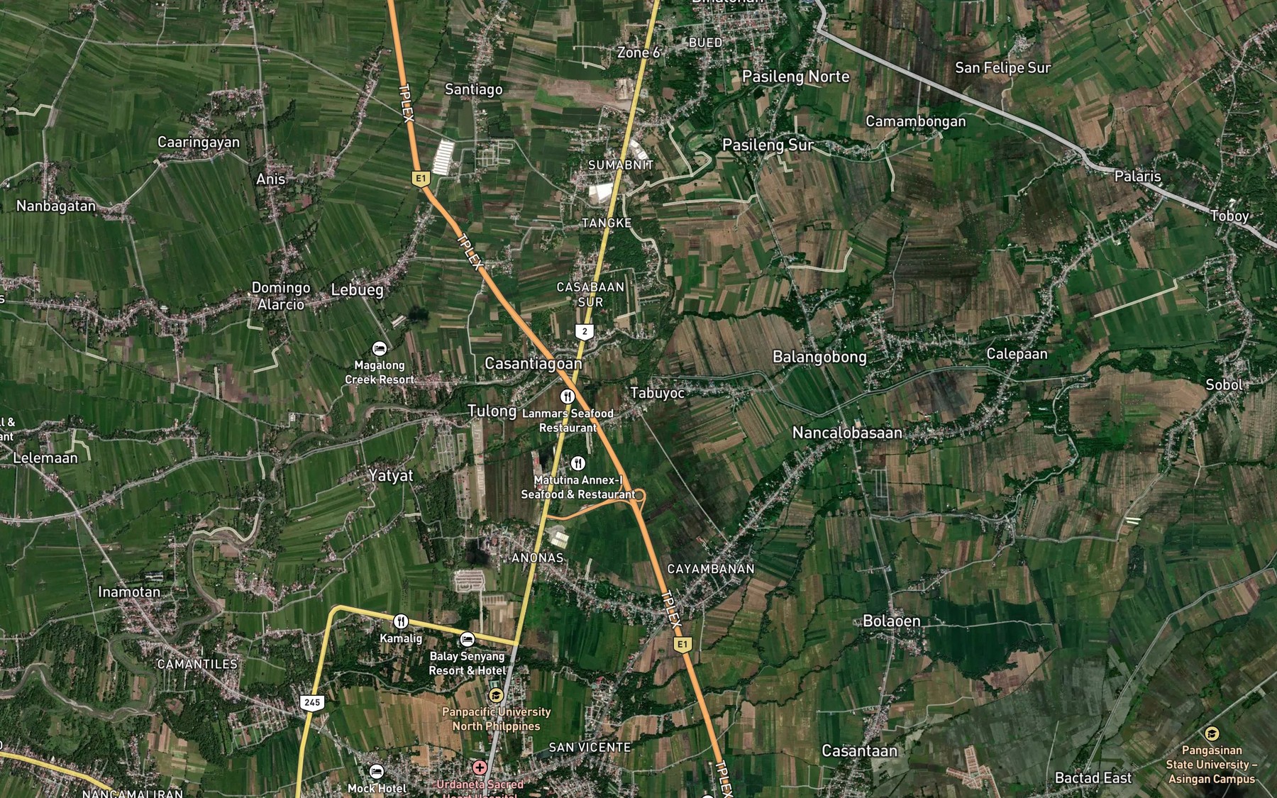 Satellite map of the San Pablo Creek