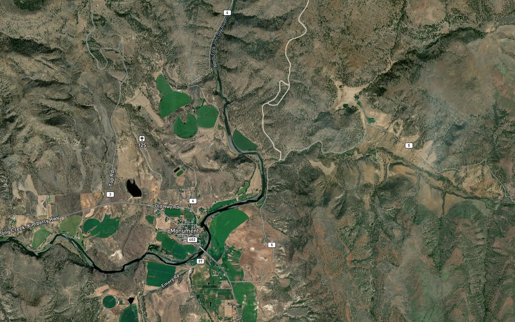 Satellite map of the Deer Creek