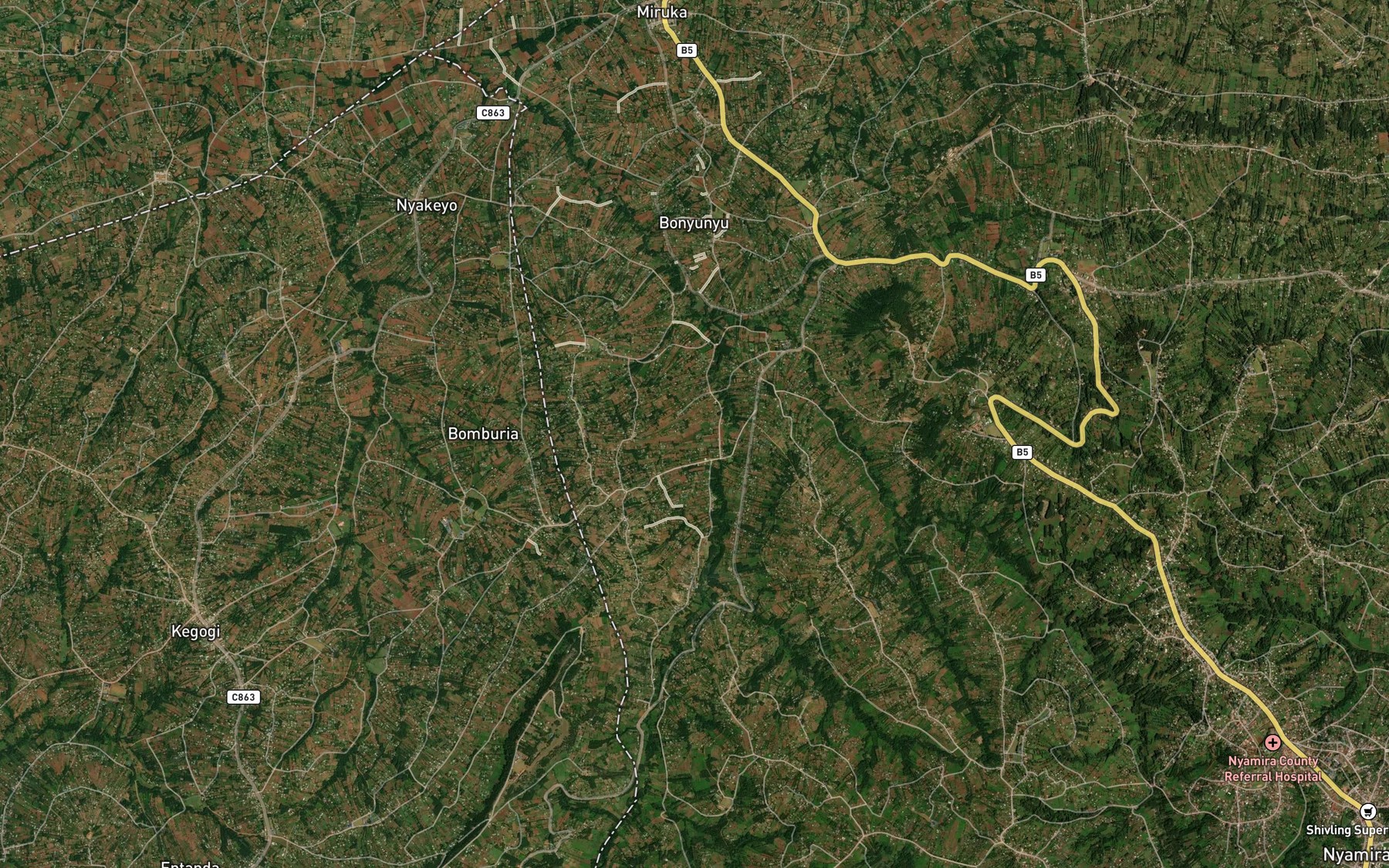Satellite map of the Nyabomite