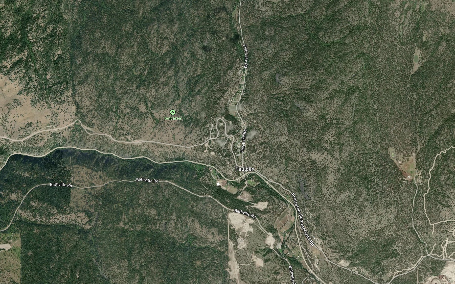Satellite map of the Darke Creek