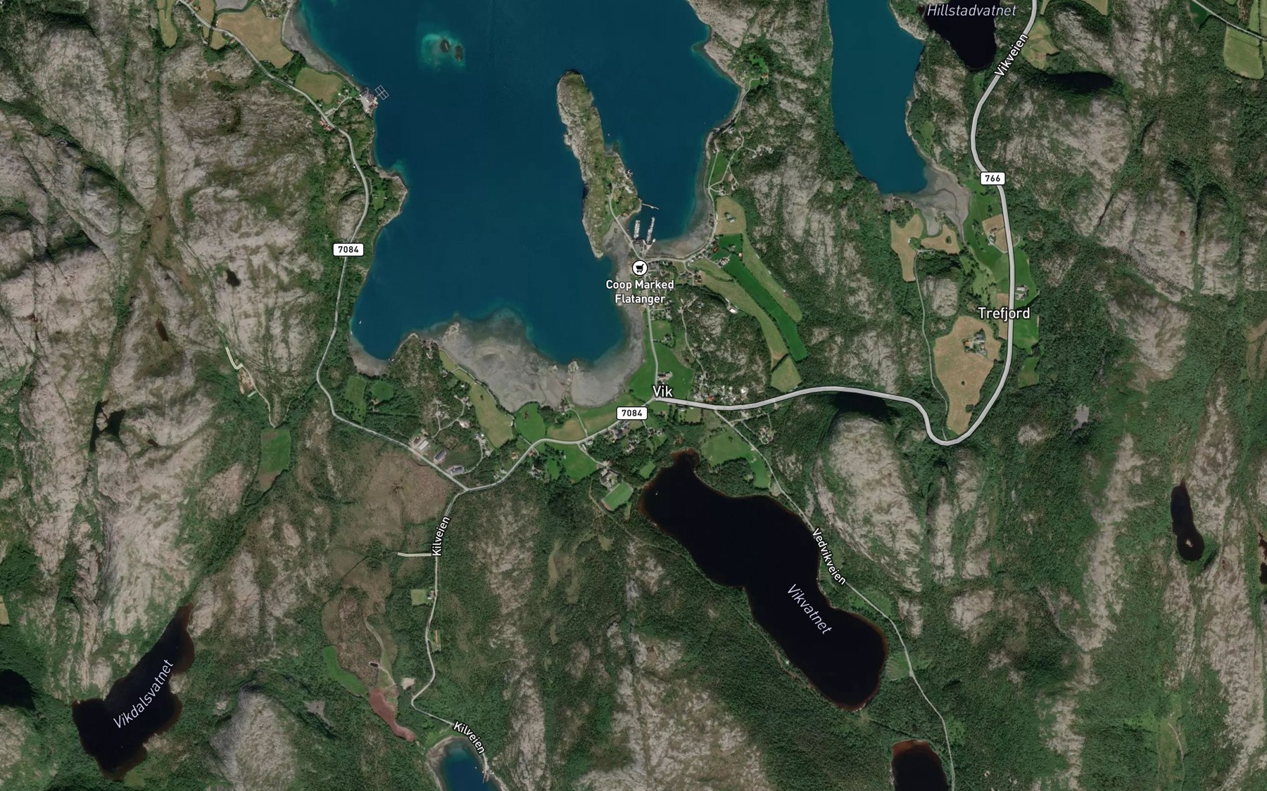 Satellite map of the Kjerkstubekken