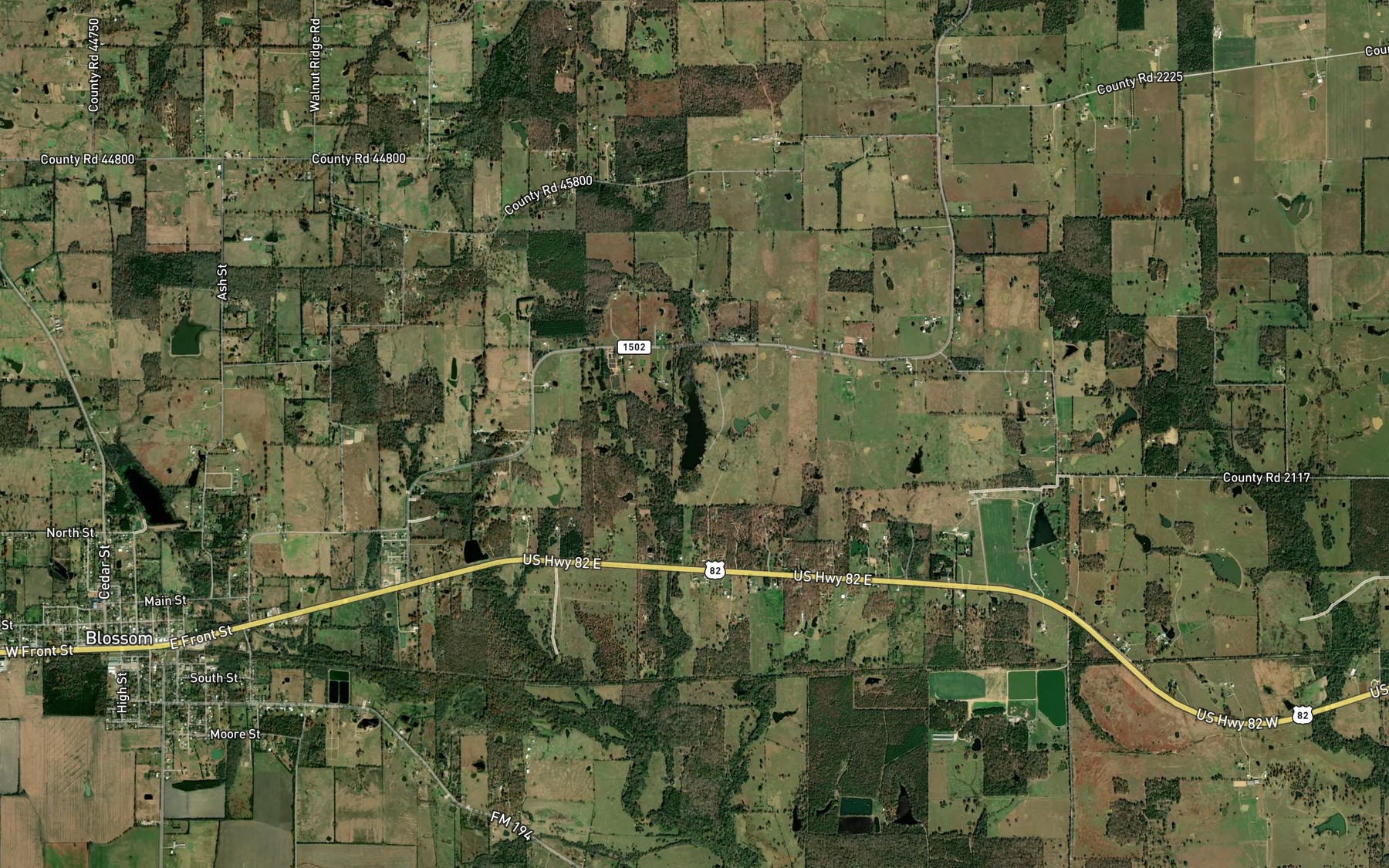 Satellite map of the J R Ray Lake