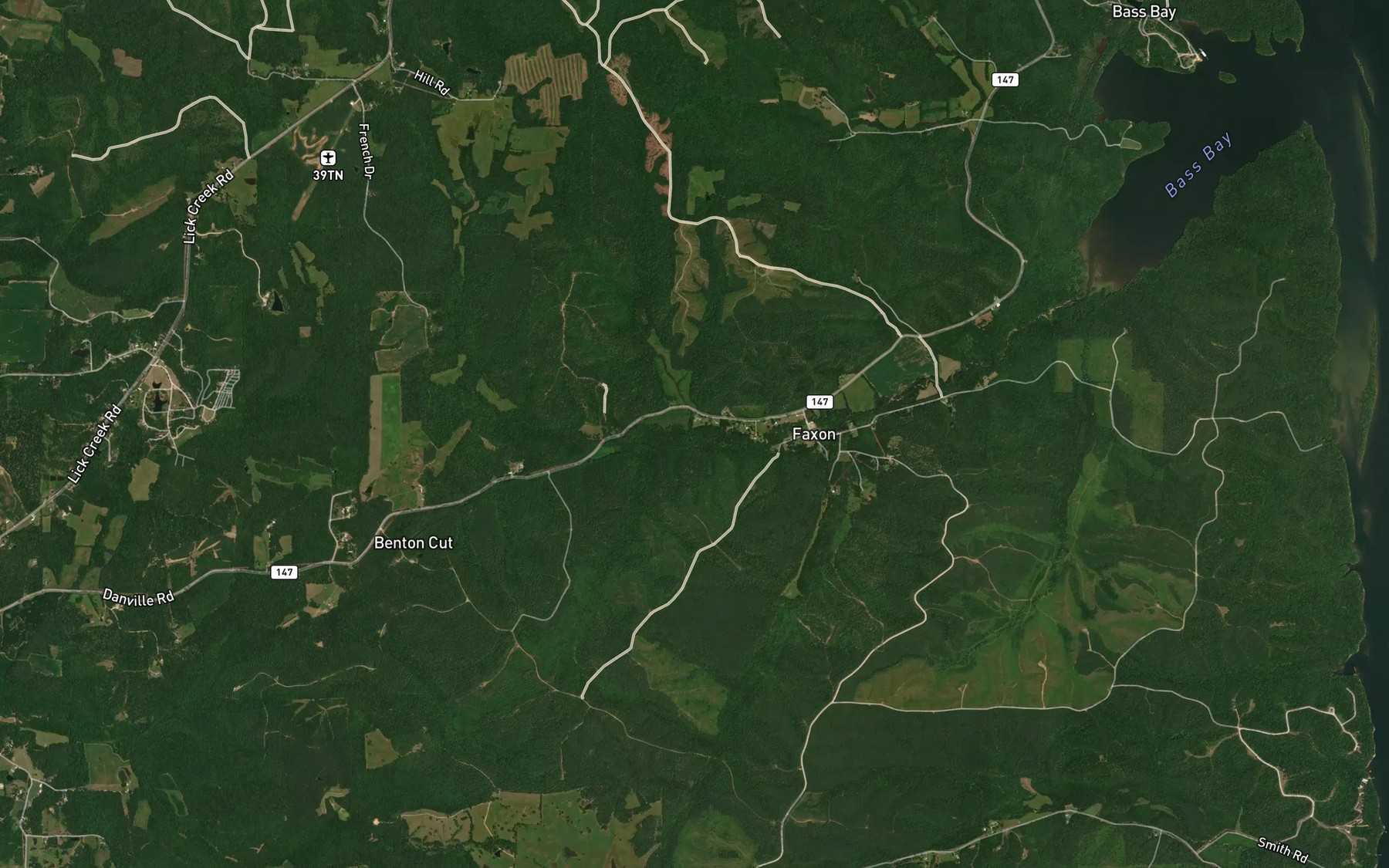 Satellite map of the Redwater Creek