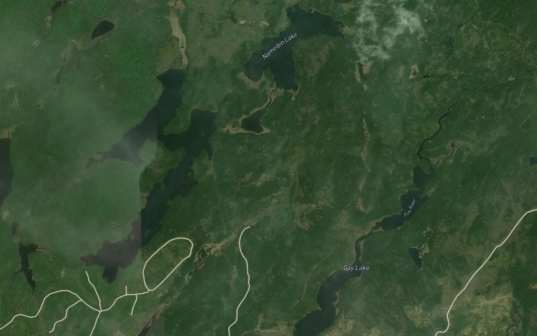 Satellite map of the Little Fire River