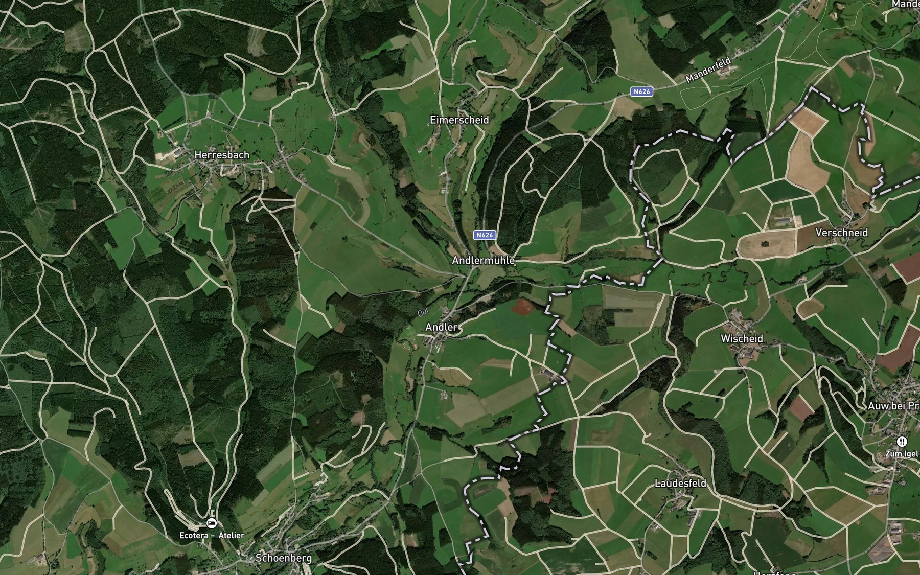 Satellite map of the Kolvenderbach