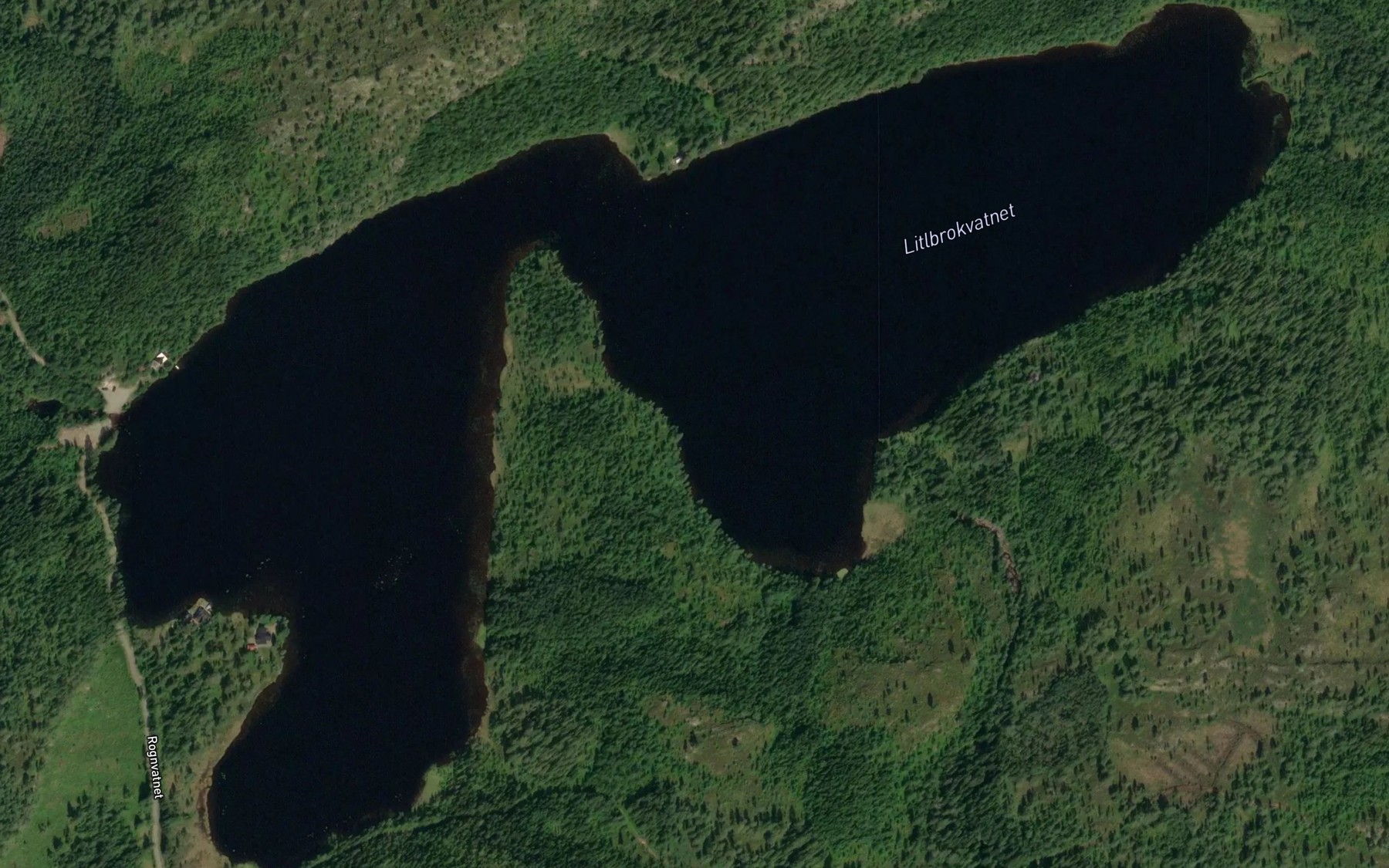 Satellite map of the Brokvatnet,l
