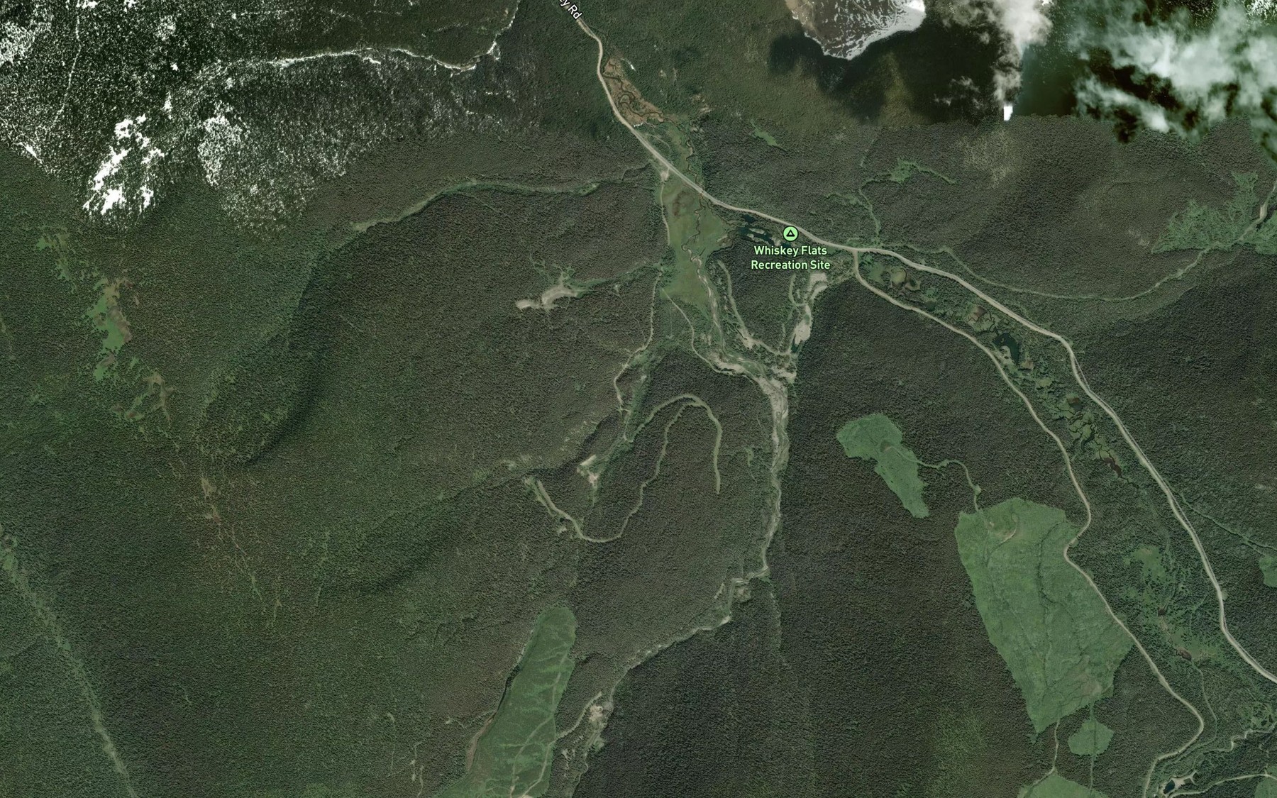 Satellite map of the China Creek