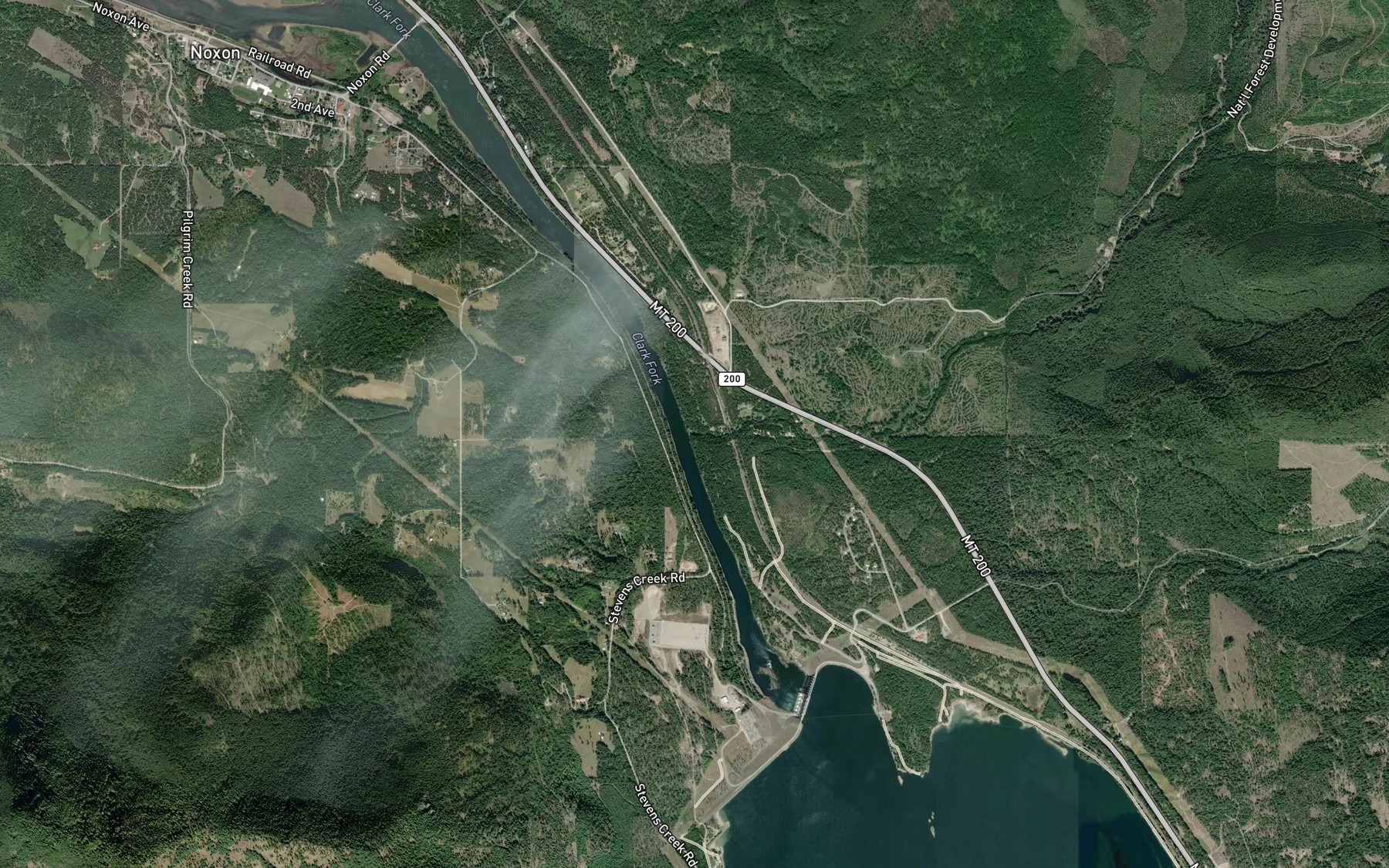 Satellite map of the Rock Creek
