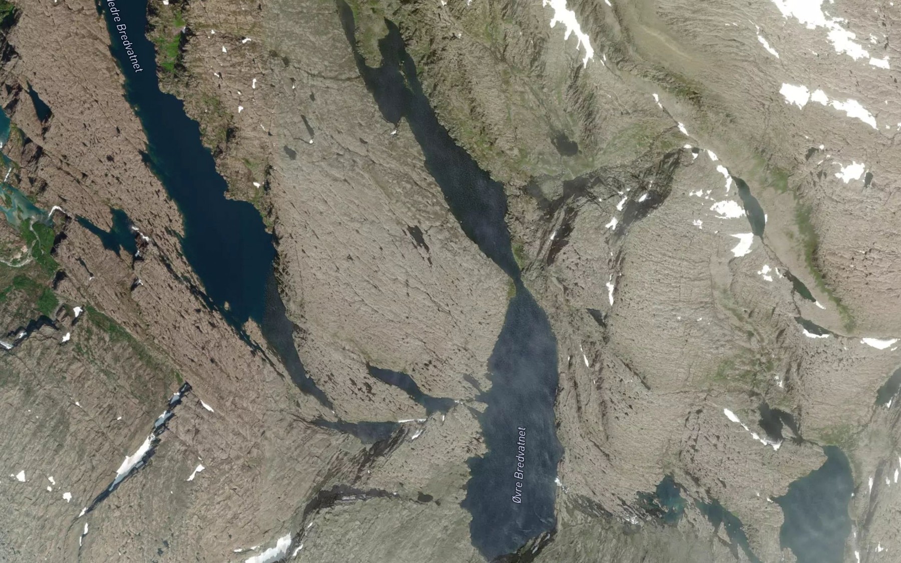 Satellite map of the Ovre Bredvatnet